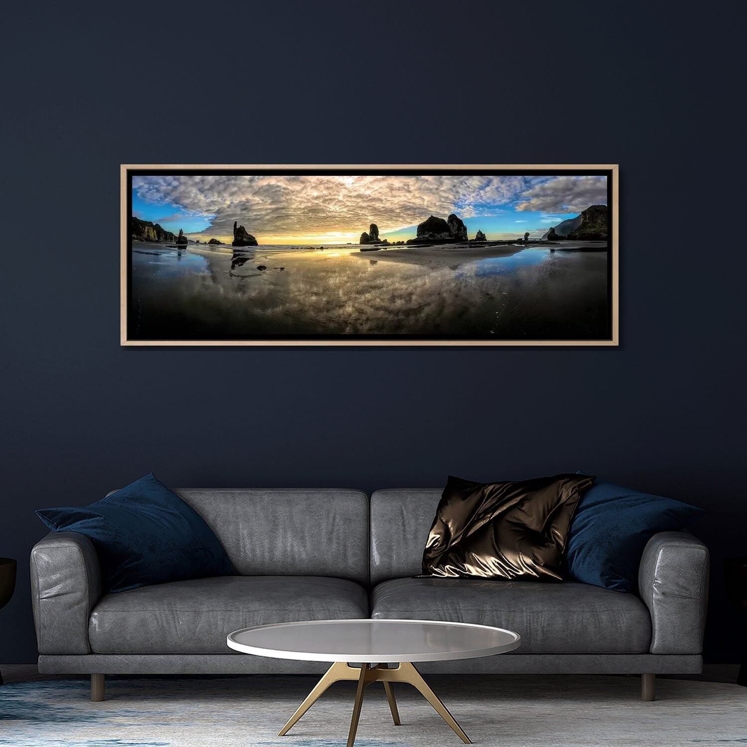 Before Sunset at Motukiekie Beach West Coast New Zealand - Framed Landscape Wall Art by OLena Art | Perfect for Living Room, Bedroom & Office Decor