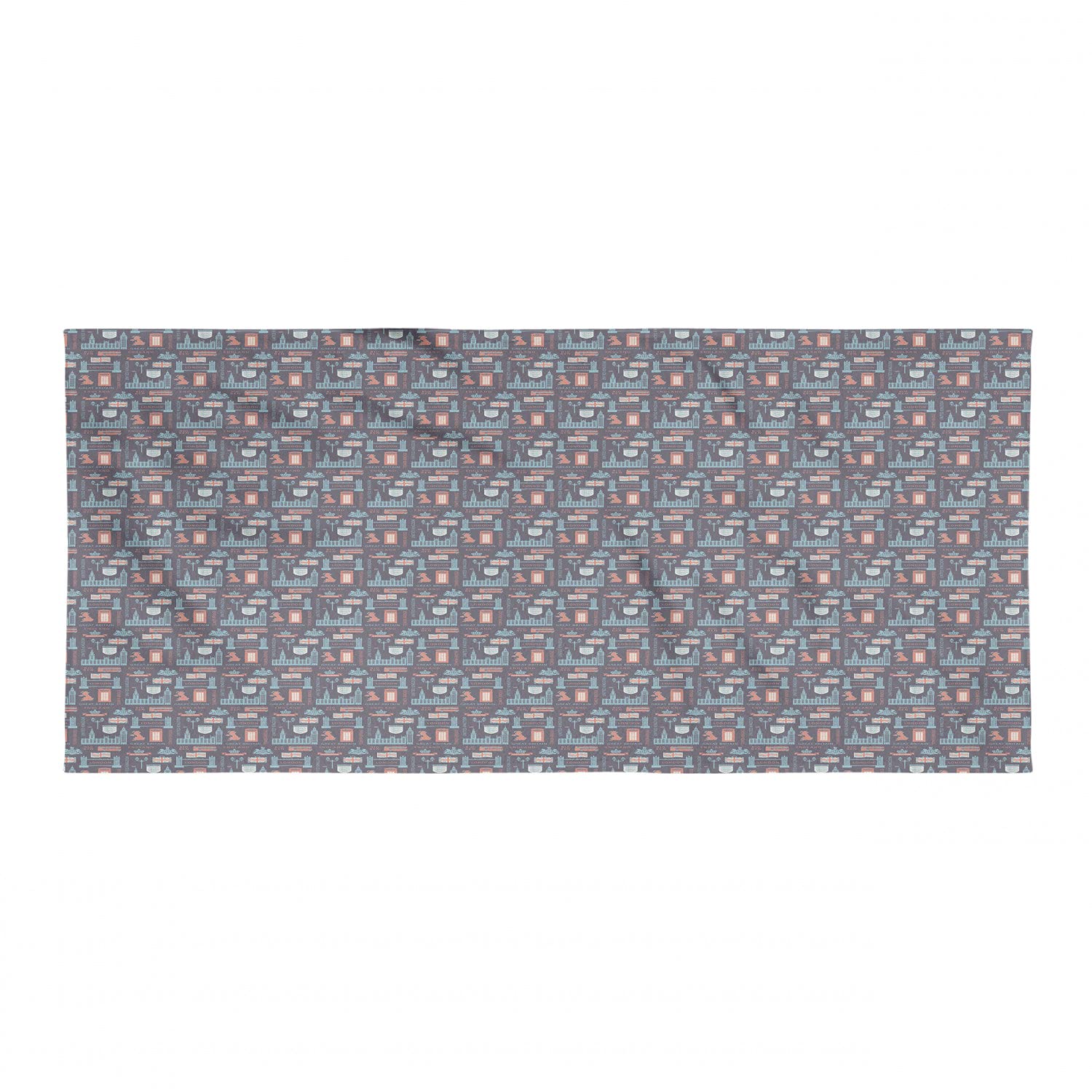 Ambesonne British Themed Phone Booth Hiking Towel - Quick Dry Soft Lightweight Microfiber for Camping, Backpacking & Outdoor Sports - Multicolor Pattern - Perfect for Gym, Beach, Travel & Adventure Activities