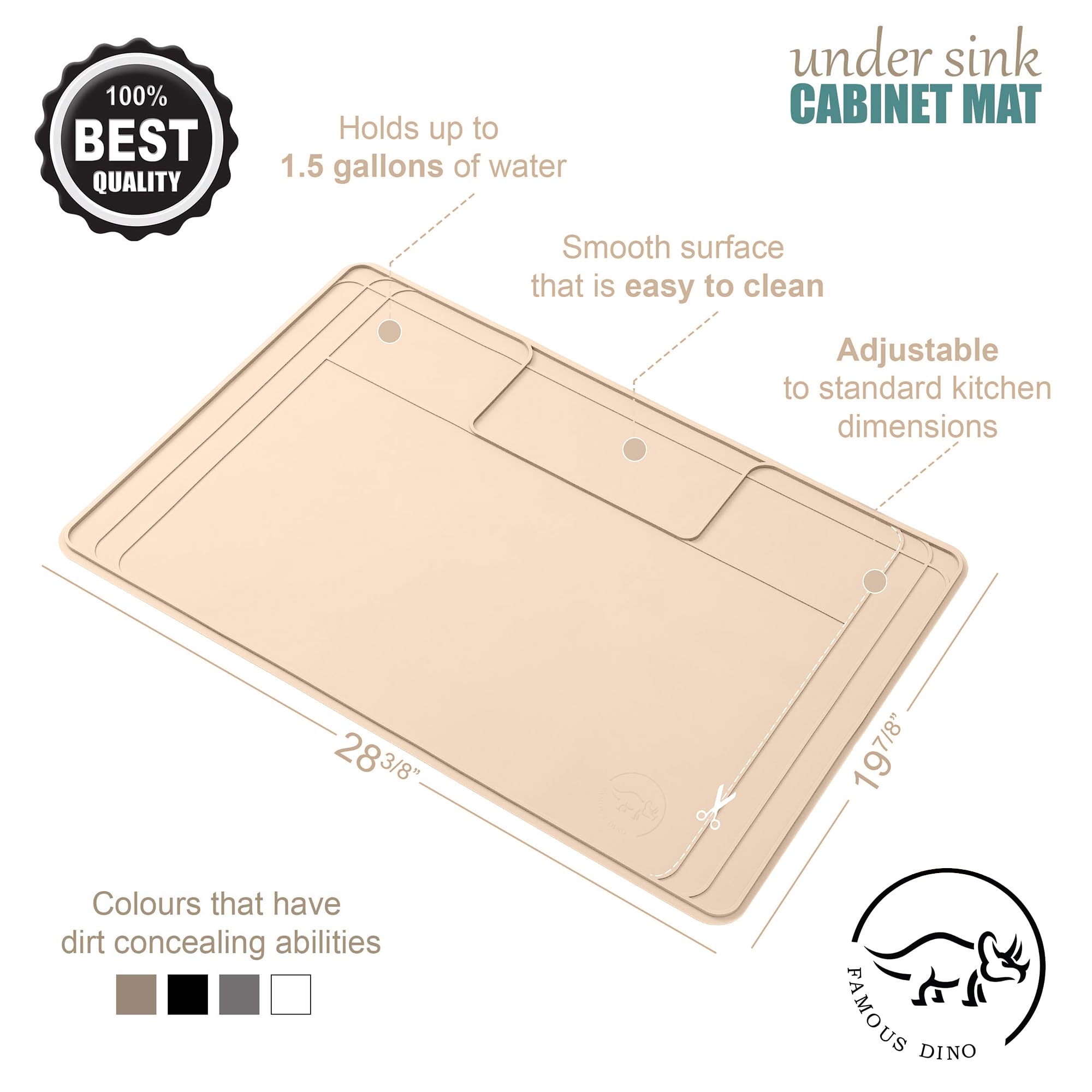 **Premium Adjustable Silicone Under Sink Mat – Waterproof Kitchen & Bathroom Vanity Mat (28