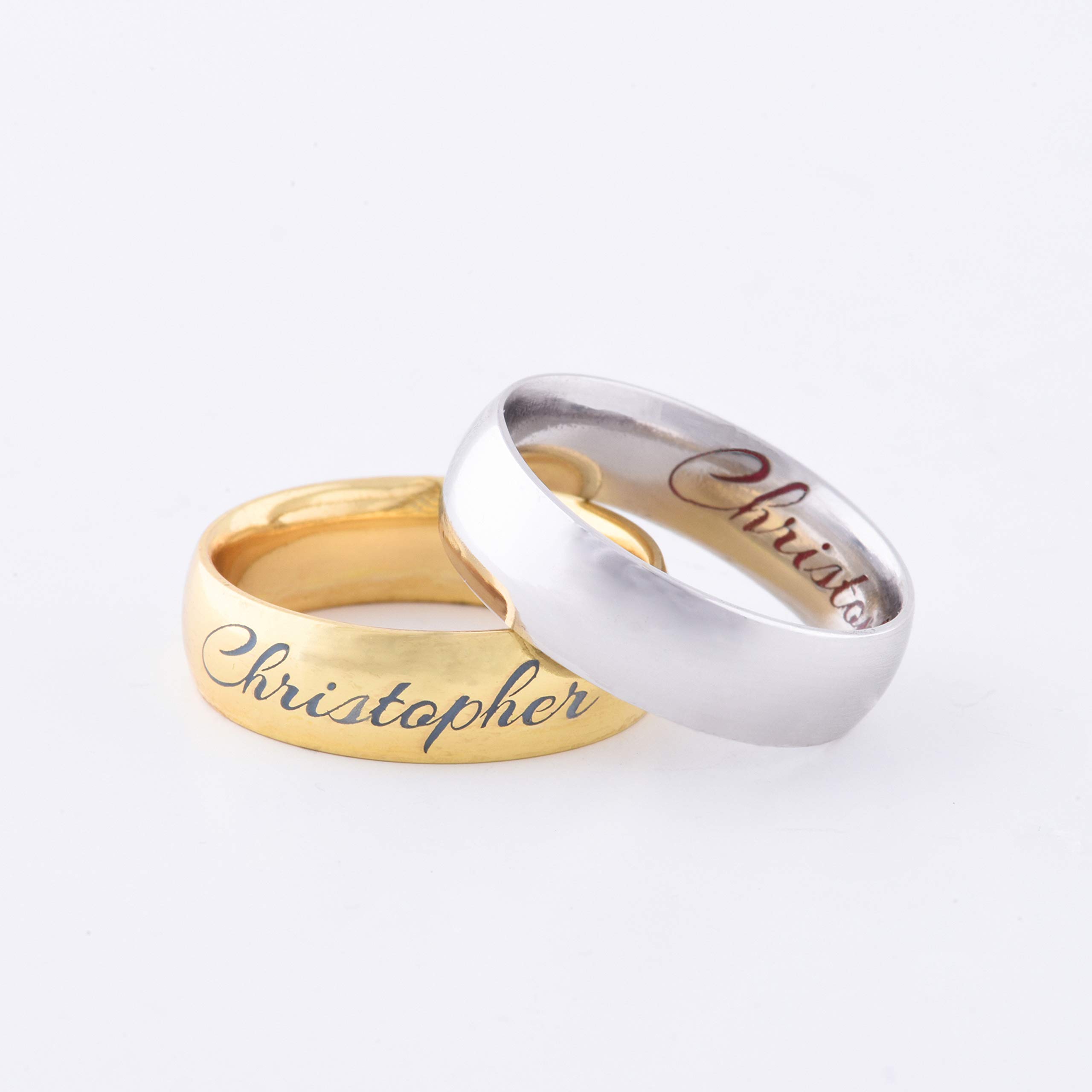 14K Solid Gold Classic Wedding Ring - Engraved Personalized His and Hers Wedding Bands for Couples, Anniversary, Engagement & Special Occasions