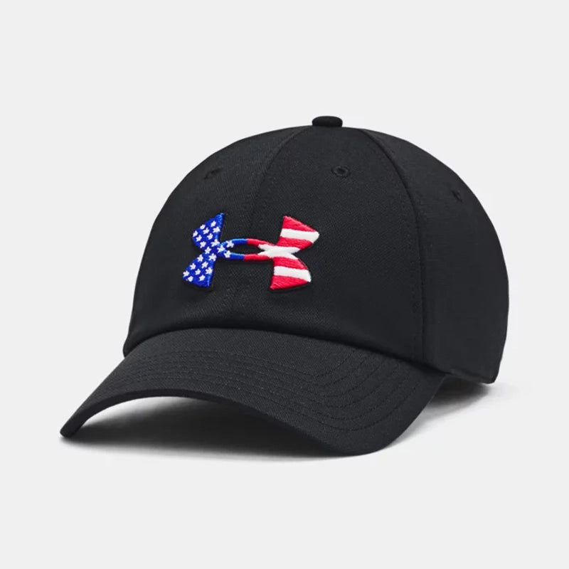 Under Armour Freedom Blitzing Adjustable Baseball Cap - Black | Moisture-Wicking Performance Hat for Running, Training & Outdoor Sports