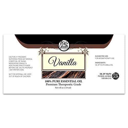 Youth Vanilla Essential Oil 4oz - 100% Pure Aromatherapy Oil for Candle Making, Diffusers, Massage & Skin Care | Relaxing Scent for Home Spa & Stress Relief