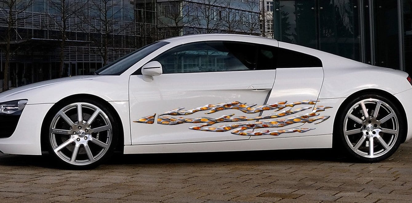 Barbwire Flames Decal Stickers - Premium Vinyl Graphics for Car & Truck Sides - Easy to Apply, Durable & Weatherproof - Perfect for Customizing Vehicles, Motorcycles & Auto Accessories