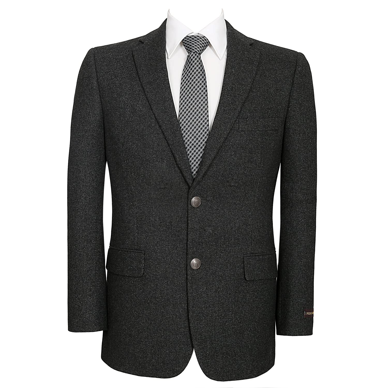 AMY ZHU Men's Wool Blend Blazer - Classic Fit Tweed Sport Coat for Winter | Modern Business Suit Jacket for Office, Weddings & Formal Events