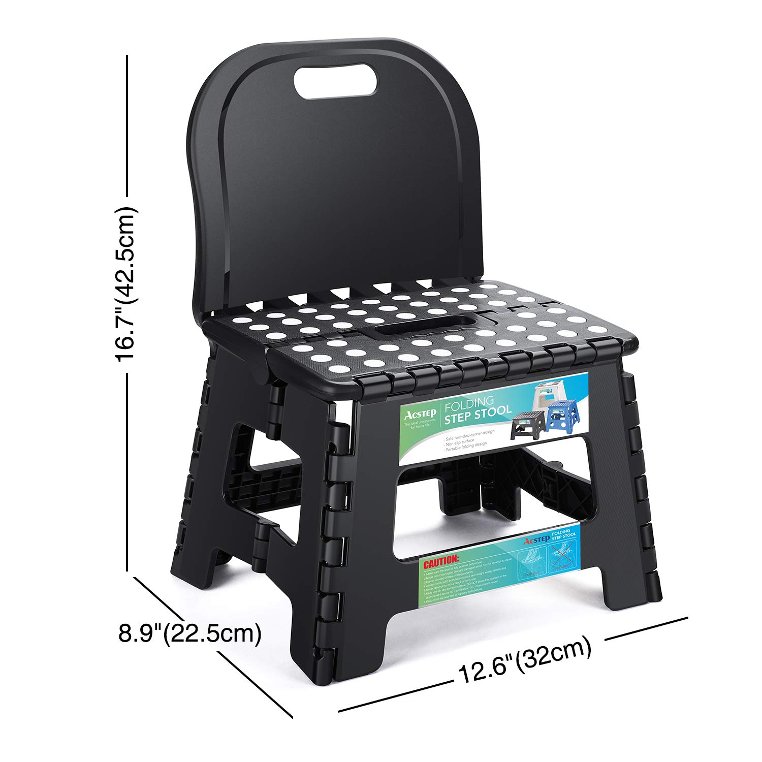ACSTEP Foldable Kids Step Stool with Back Support - 9