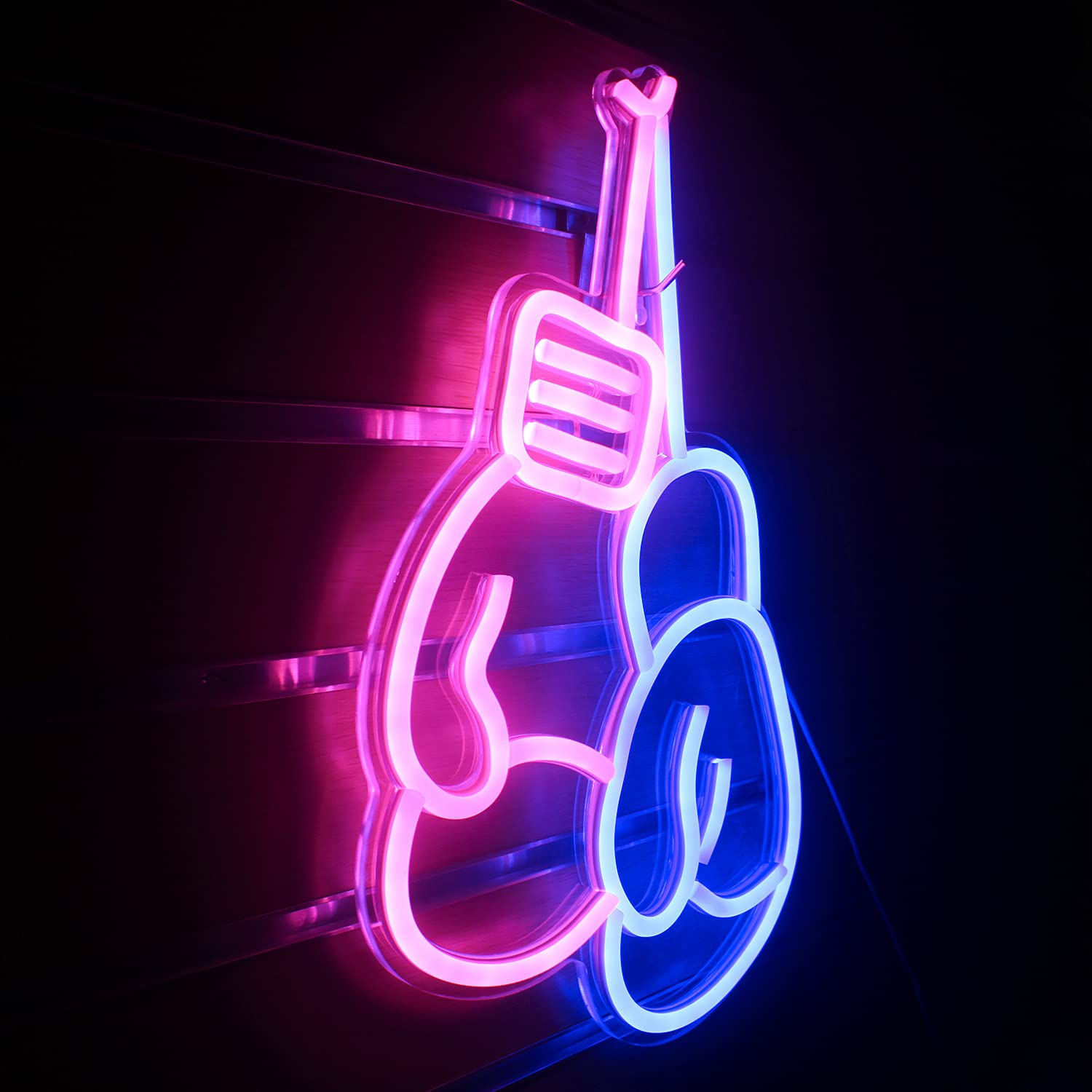 Lucunstar LED Boxing Gloves Neon Sign - Pink & Blue Light for Gym Wall Decor, Man Cave, Room Decoration - USB Powered with Switch | Perfect for Boxing Gyms, Home Workout Spaces & Sports Themed Rooms
