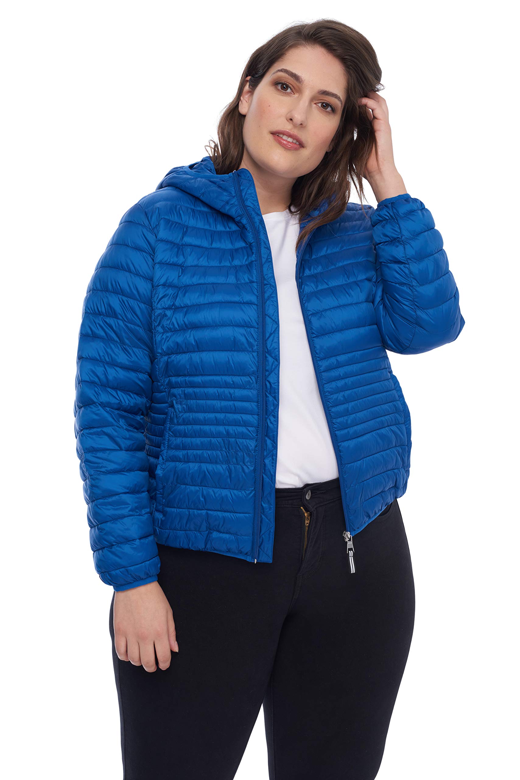 ALPINE NORTH Women's Plus Size Vegan Down Lightweight Packable Puffer Jacket with Carry Bag - Warm Winter Coat for Outdoor Activities & Travel