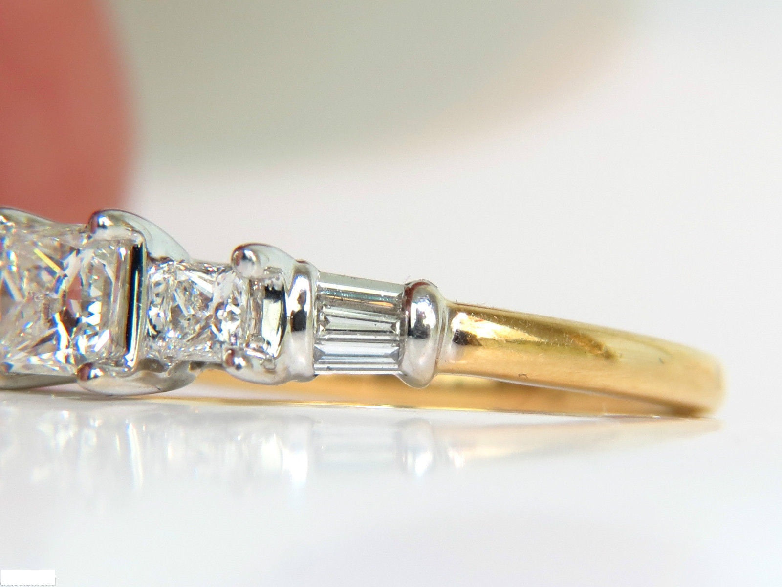 1.30CT Classic Princess Cut Natural Diamond Ring in 14K White Gold (I/SI2) - Elegant Engagement, Wedding & Anniversary Jewelry Gift