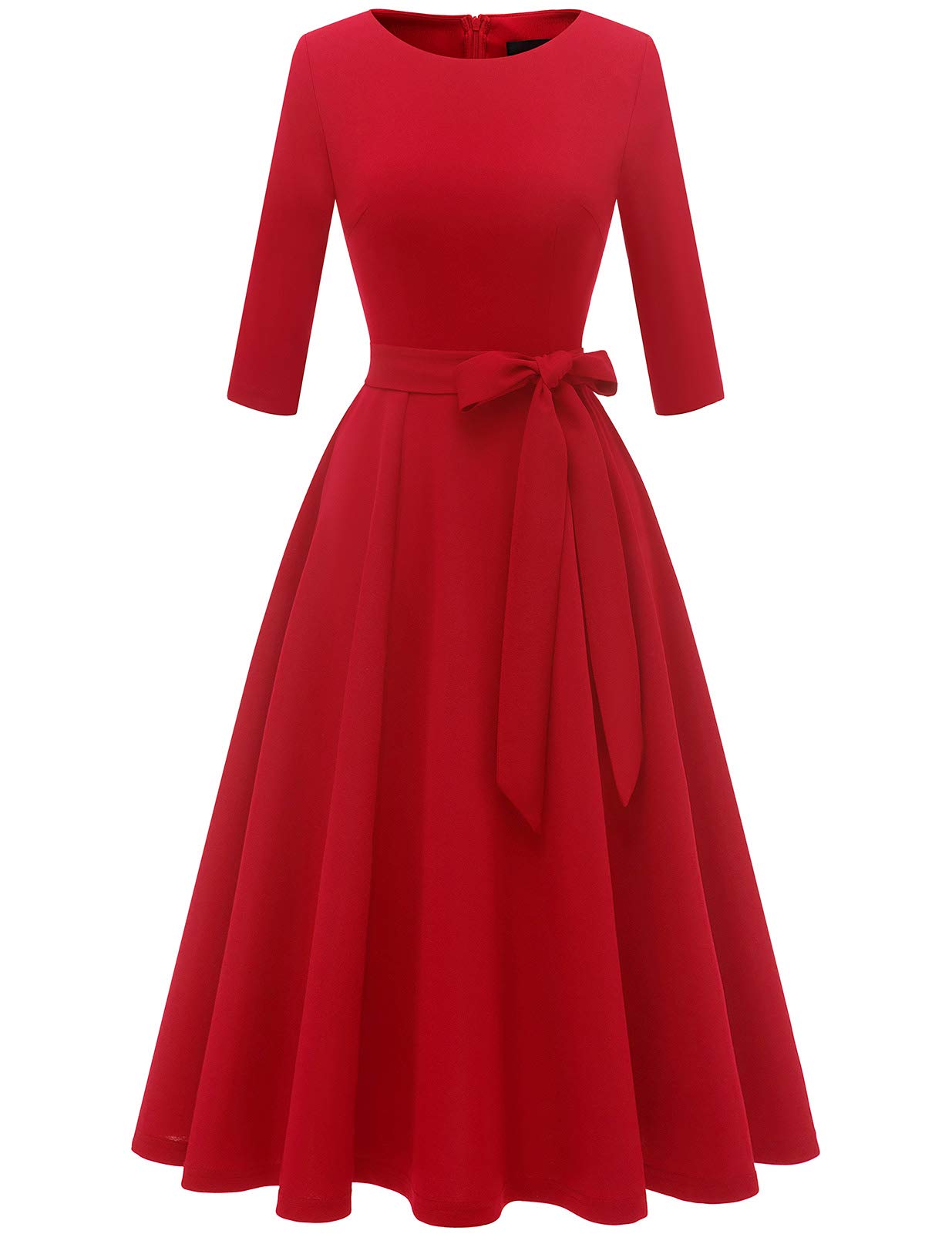 Vintage 3/4 Sleeve Cocktail Dress for Women - Elegant Wedding Guest & Church Formal Dress - Spring 2025 Collection - Perfect for Bridal Showers, Evening Parties & Special Occasions
