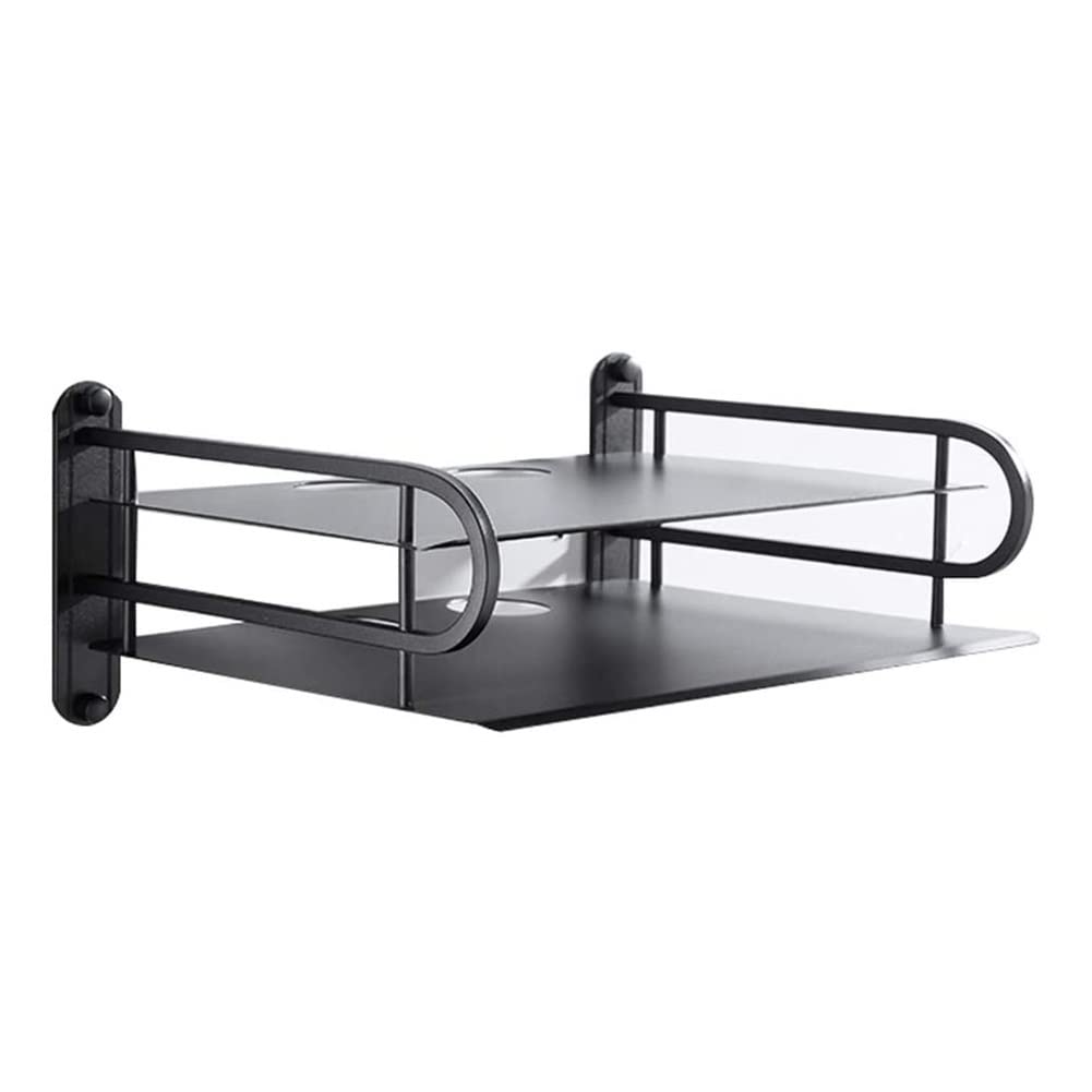 WiFi Router Shelf Wall Mount - Cable Management Floating Shelf for Home & Office - Metal Panel with Vented Airflow - Perfect for Network Setup & Home Office Organization