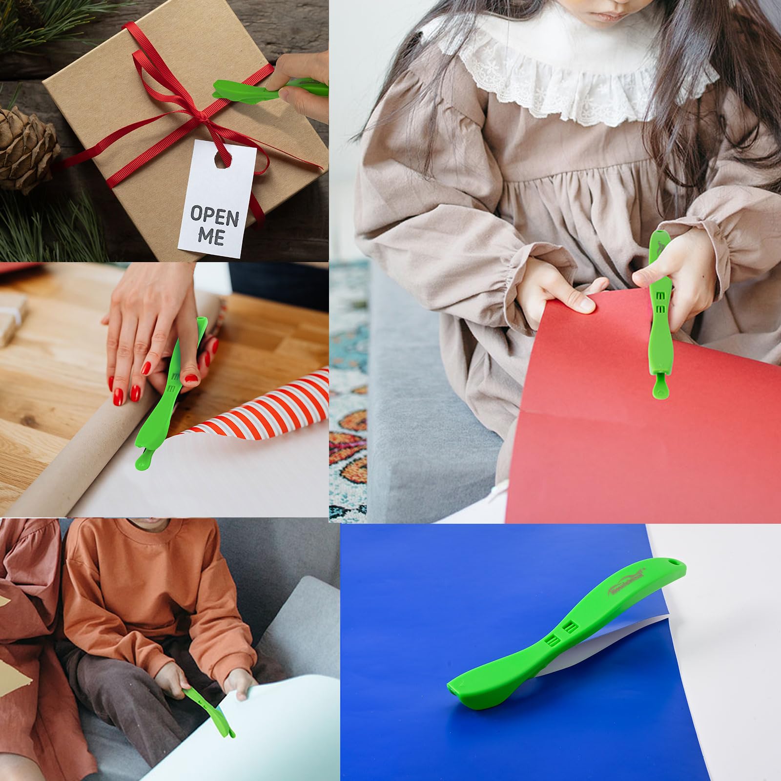 NEWISHTOOL 3-Pack Christmas Gift Wrapping Paper Cutter - Safety Blade Carbon Fiber Film Cutting Tool with Vinyl Wrap Back Slitter for Crafts, DIY Projects & Holiday Gift Wrapping | Perfect for Scrapbooking, Card Making & Package Decorations