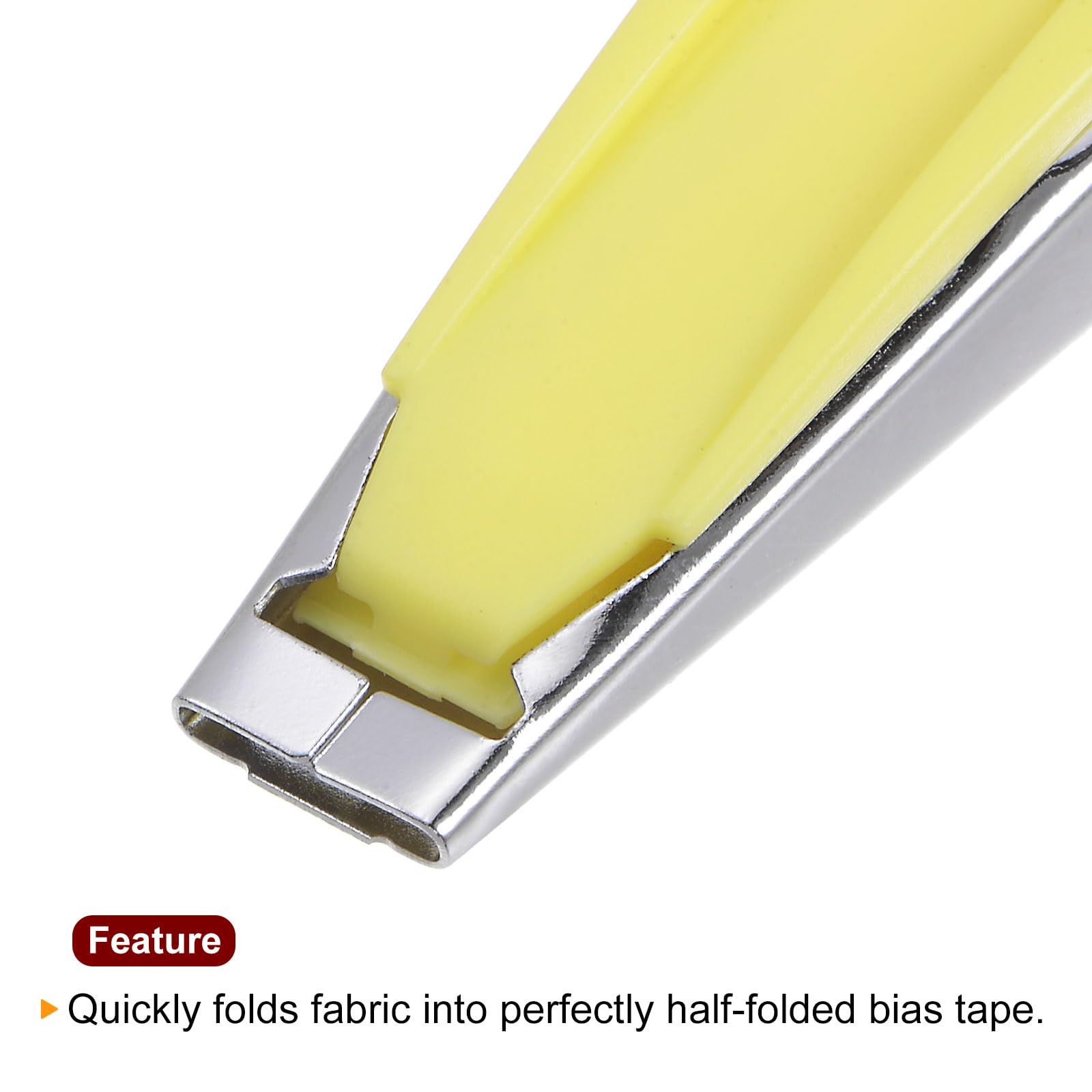 HARFINGTON 12mm Bias Tape Maker Kit - Single & Double Fold Fabric Binding Tool for Sewing, Quilting, DIY Crafts (Light Yellow) | Perfect for Dressmaking, Home Decor & Scrapbooking Projects