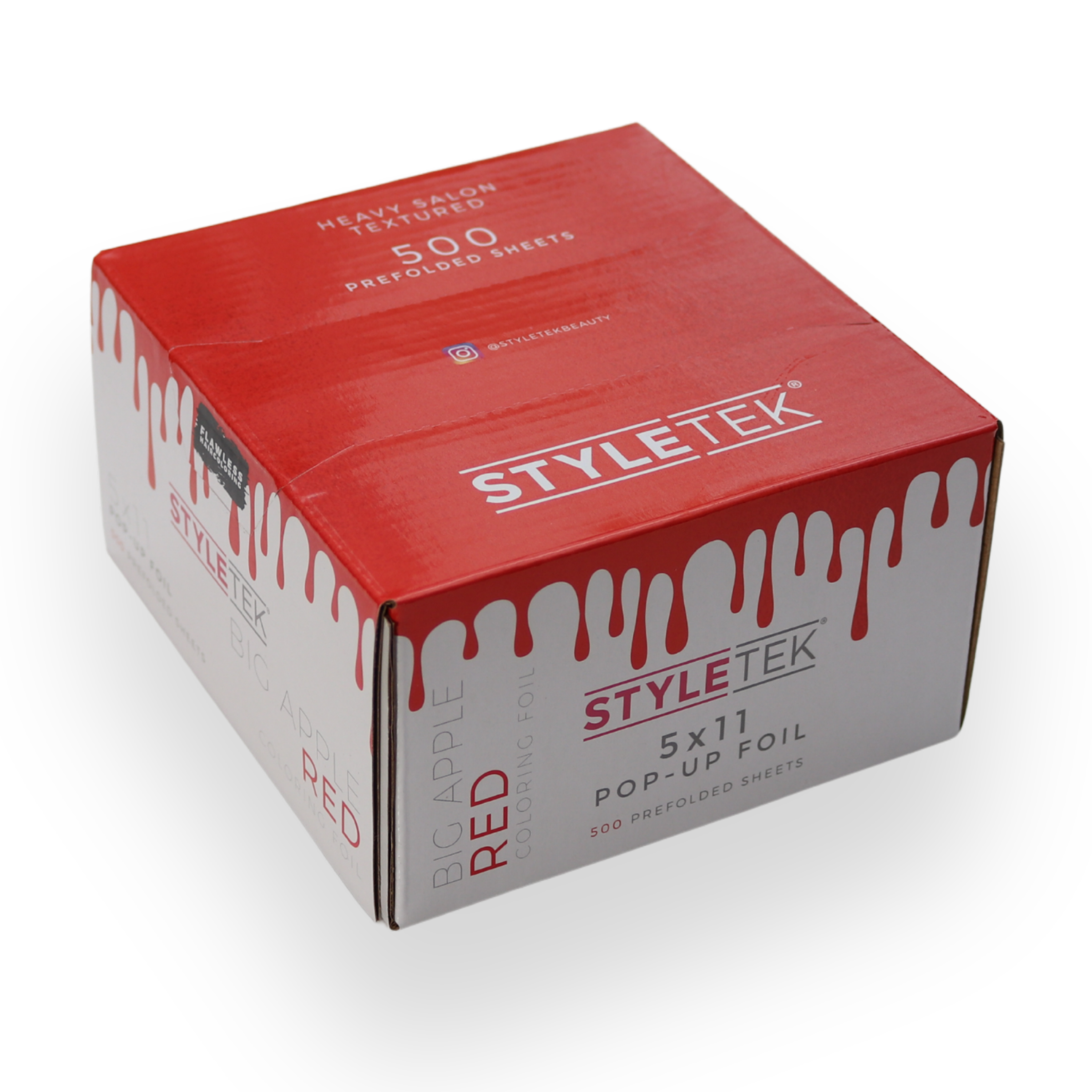 Styletek 5x11 Inch Pre-Cut Pop-Up Foil Sheets - Heavy Texture, Vibrant Red (500 Sheets) for Gift Wrapping, Scrapbooking & DIY Crafts