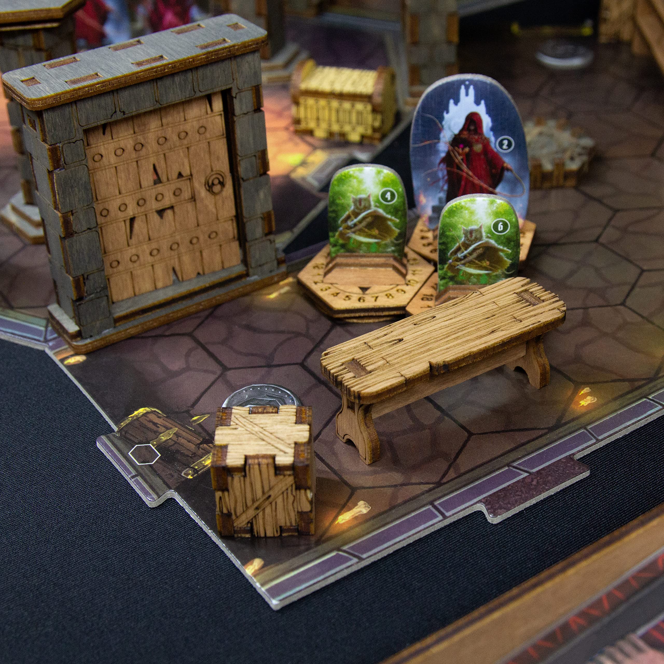 SMONEX 67-Piece Terrain Pack - Laser Engraved Game Tokens Compatible with Gloomhaven, Jaws of The Lion & Frosthaven Board Games - Perfect DND Accessories for RPG Campaigns and Tabletop Gaming