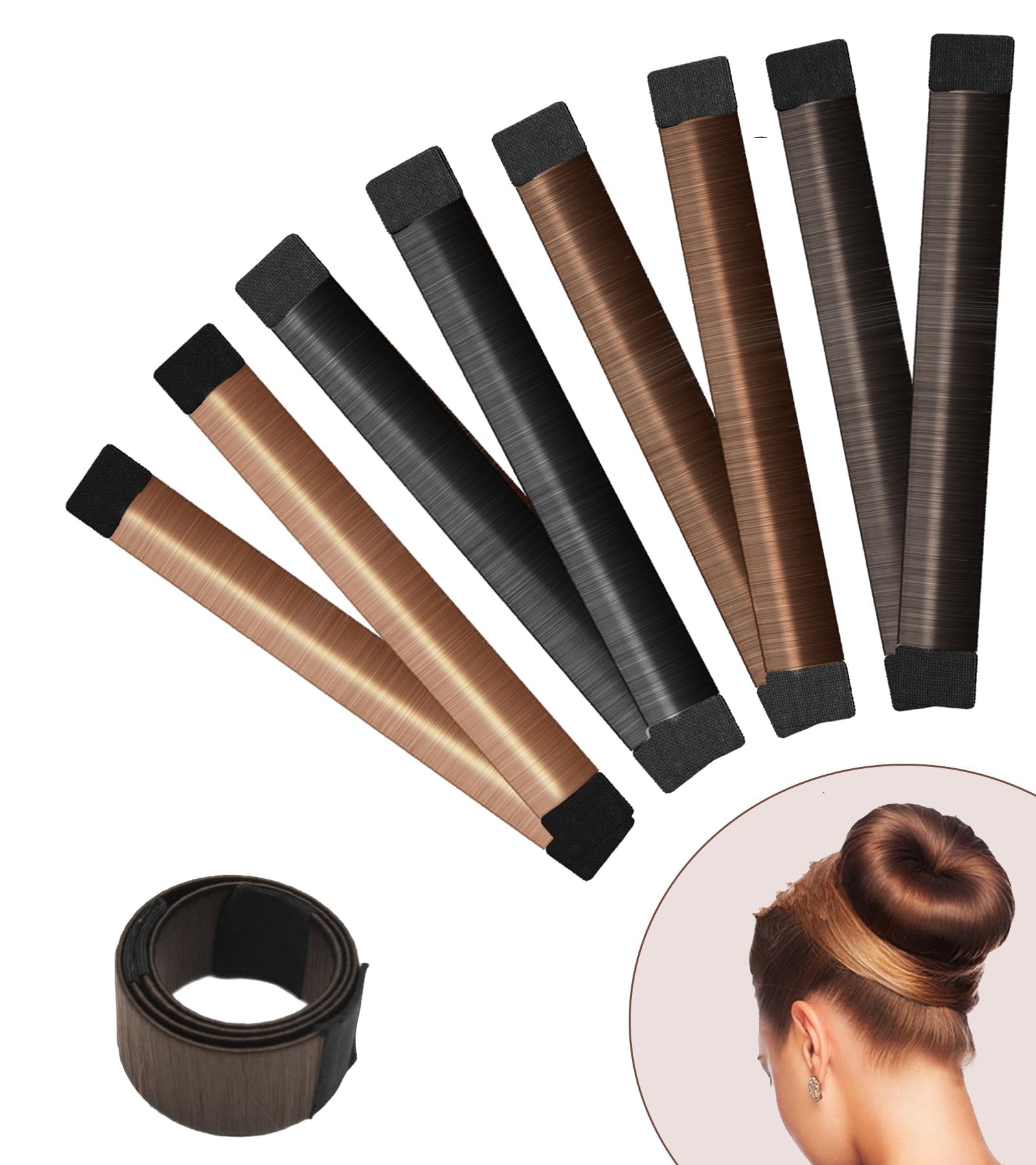 4-Piece Hair Bun Maker Set - Magic Hair Donut for Women & Kids | DIY Bun Shaper for Ballerina, Ponytail & Updo Hairstyles | Perfect for Long Hair | Great for School, Dance, Wedding & Everyday Styling
