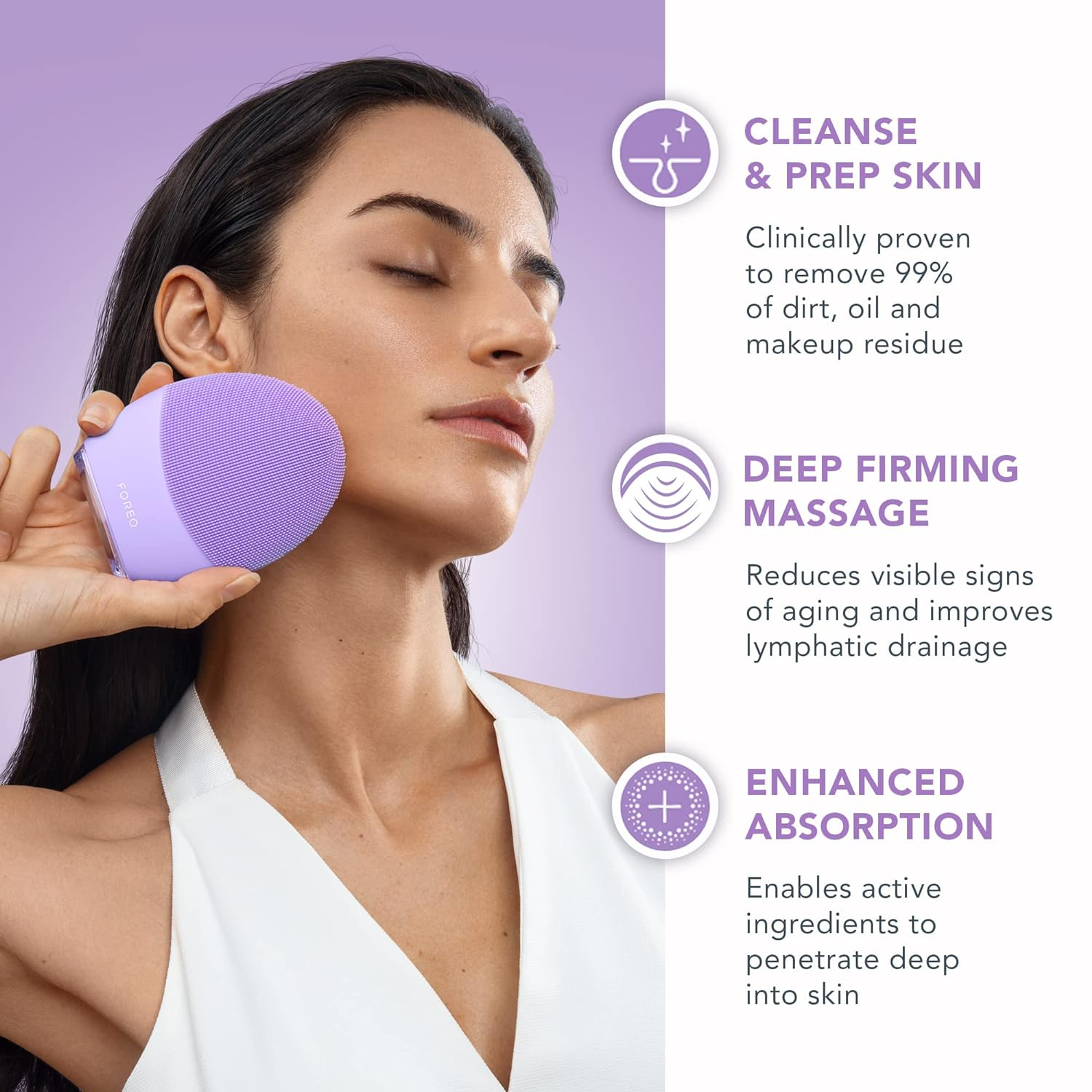 FOREO LUNA 4 - 2-in-1 Smart Facial Cleansing & Firming Device for Acne & Anti-Aging | Deep Pore Cleanser & Skin Tightening Massager | Perfect for Travel & Daily Skincare Routine