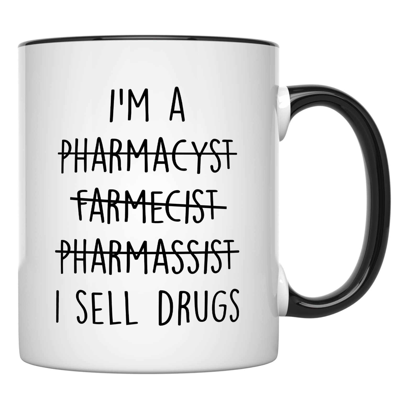 YouNique 11 Oz Pharmacy Mug - Perfect Pharmacist Gift for Women & Men, Pharmacy Technician Graduation Gift, Ideal for Coffee & Tea at Work - Black Handle