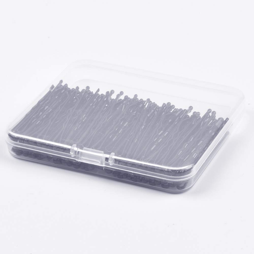 MORGLES Black Bobby Pins for Hair - 120 Count Bulk Hairpins with Storage Box (2.2 Inch) - Perfect for Updos, Braids, Bun Hairstyles & Everyday Hair Styling