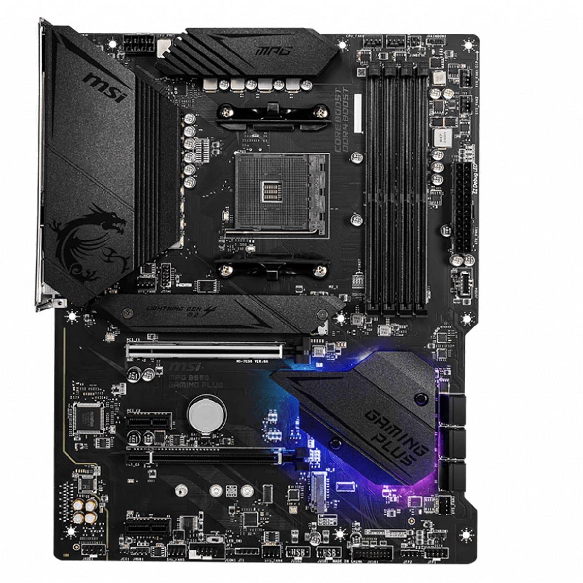 MSI MPG AMD B550 Gaming Plus Socket AM4 ATX DDR4-SDRAM Motherboard - High Performance PC Gaming & Streaming Motherboard for Ryzen Processors - Perfect for 4K Gaming, Video Editing & Content Creation
