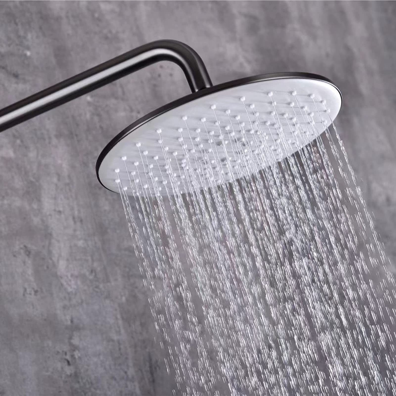 Modern Brass Wall Mounted Rain Shower Faucet Set with ABS Shower Head & Tub Spray - Gun Gray Bath Shower Mixer Tap for Luxurious Spa-Like Bathroom Experience
