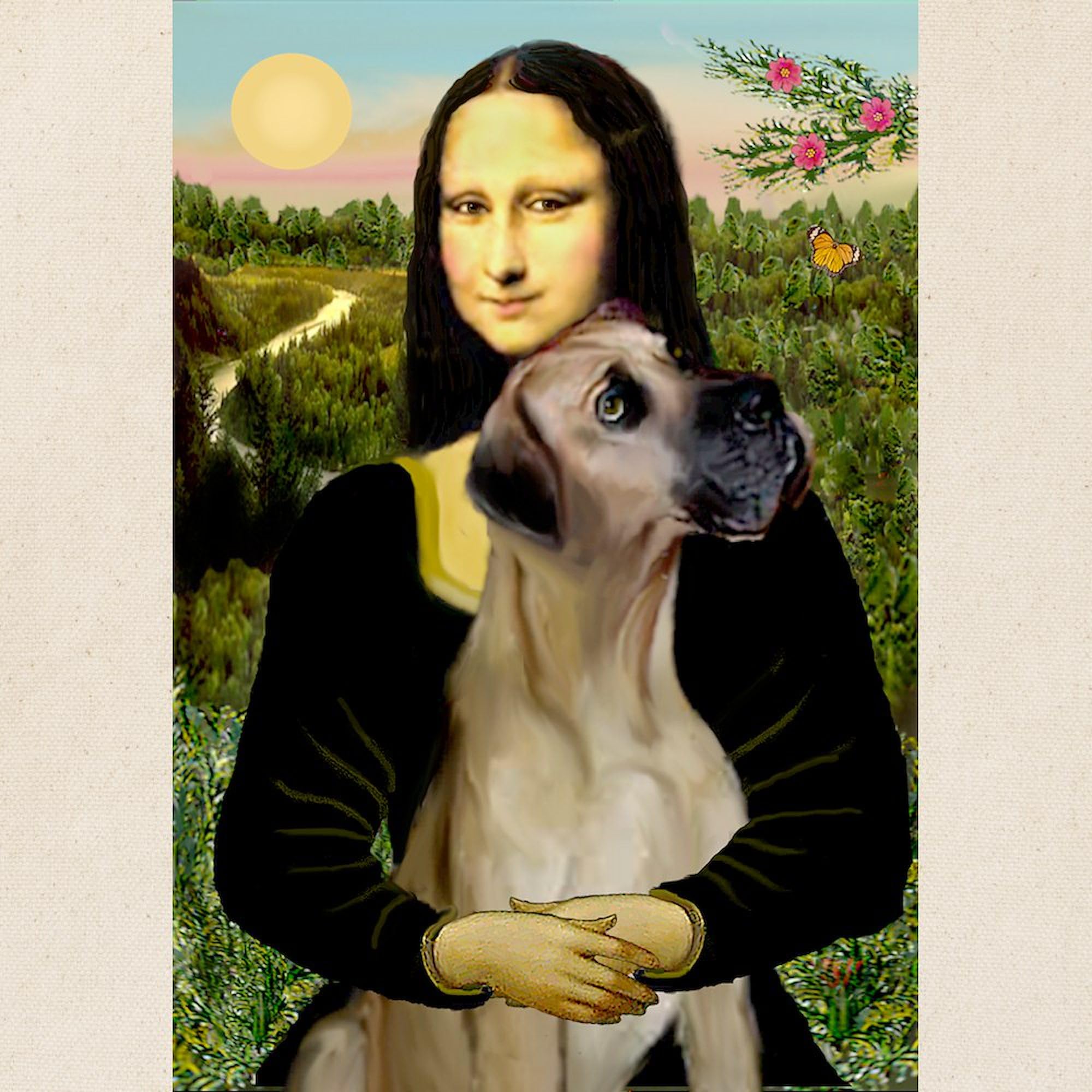 **Mona/Great Dane Canvas Tote Bag - Natural Reusable Shopping Bag for Groceries, Beach & Daily Use**