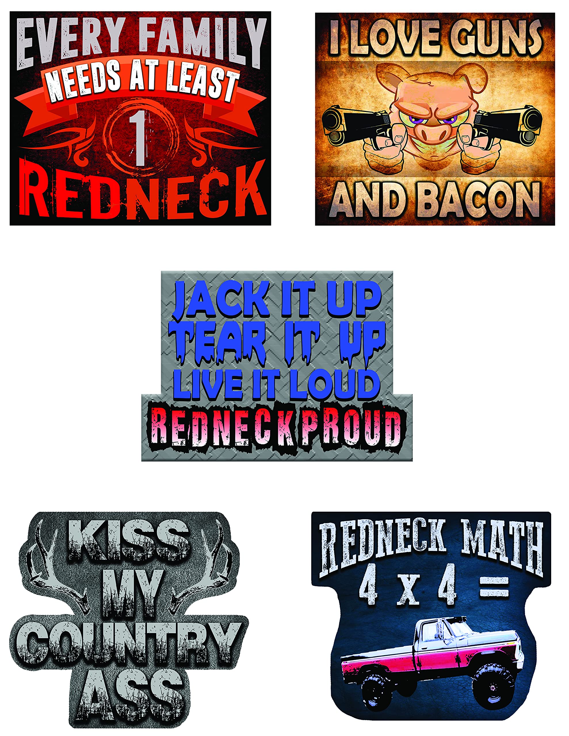 Redneck Stickers Pack of 24 - Waterproof Vinyl Decals for Trucks, Coolers & Party Decor - Funny Southern Pride Decoration for Tailgating, Hunting & Country Lifestyle