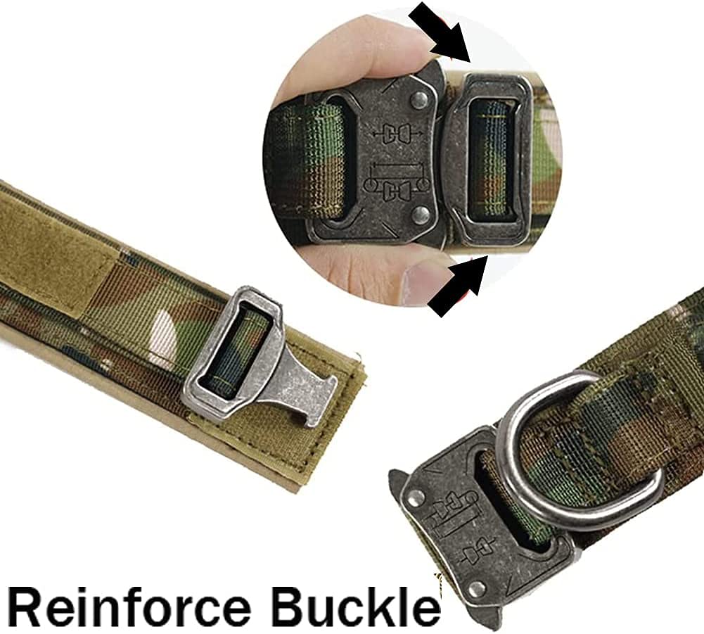 Tactical Dog Collar and Leash Set - Adjustable Military Nylon Collar with Control Handle & Heavy Duty Metal Buckle - Bungee Leash for Medium & Large Dogs - Perfect for Training, Hiking & Outdoor Adventures