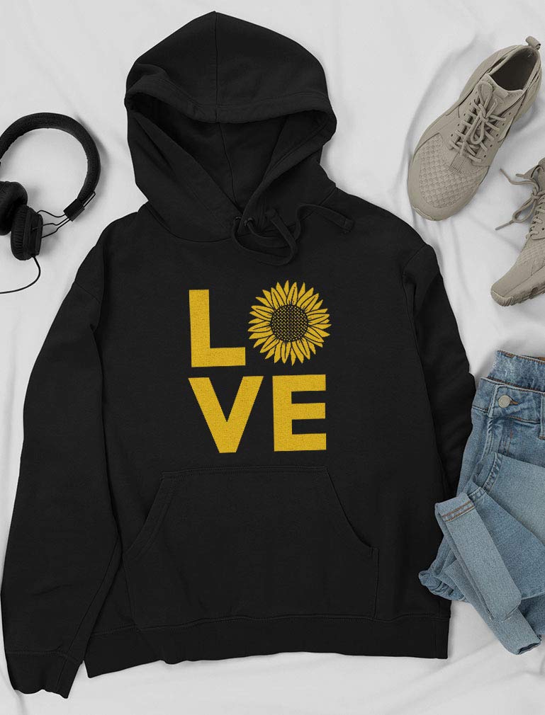 Stylish Sunflower Print Hoodie for Women & Girls | Cute Pullover Sweatshirt | Casual Wear, Fall Fashion, Gift Idea