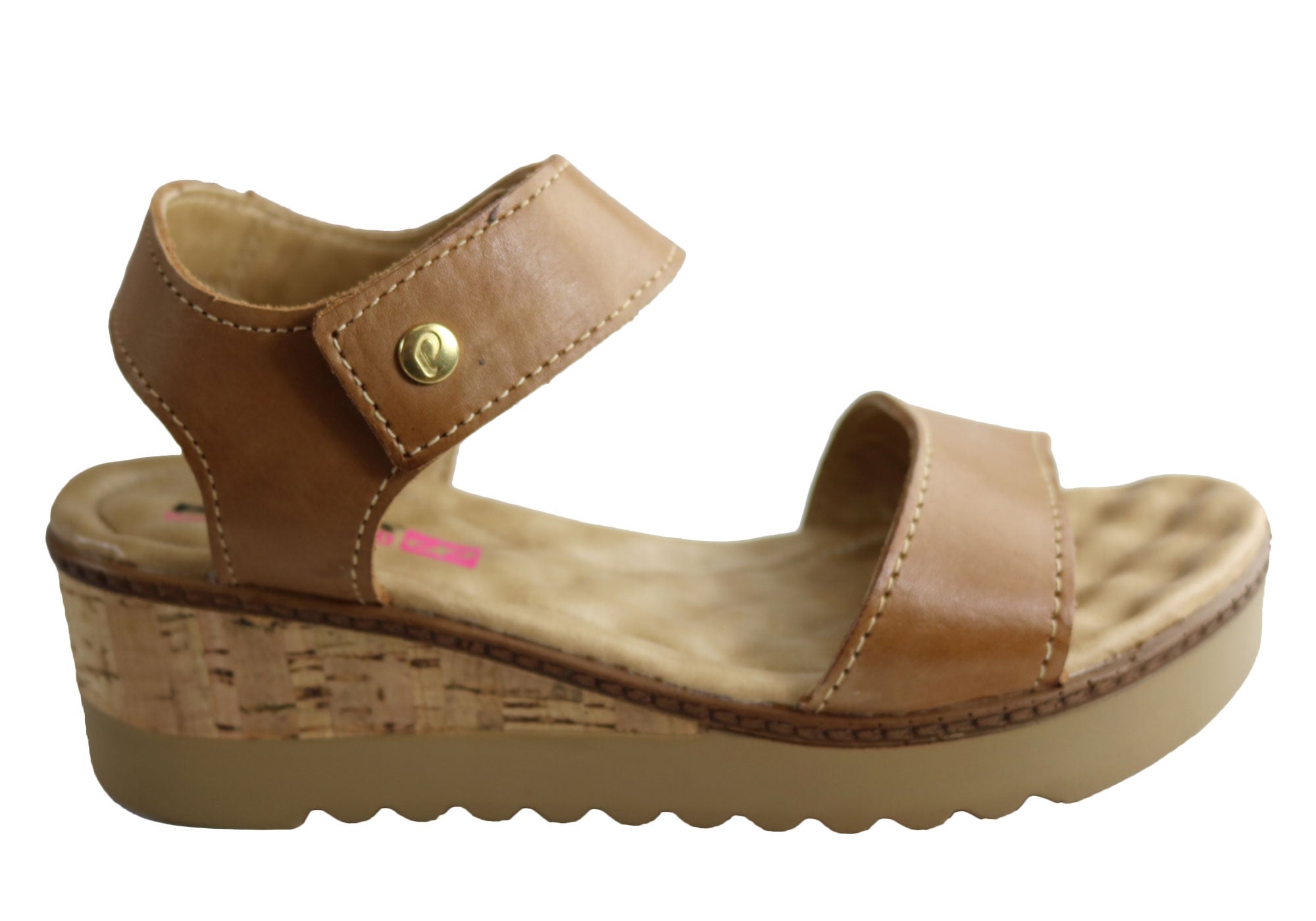 Pegada Louise Women's Comfortable Leather Wedge Sandals - Stylish Casual & Summer Walking Shoes for Beach, Vacation and Everyday Wear