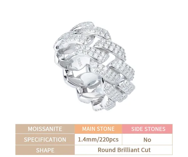 8 Ring Iced Out Diamond Moissanite Gold Plated 925 Sterling Silver Jewelry Set for Women - Perfect for Parties, Weddings & Special Occasions