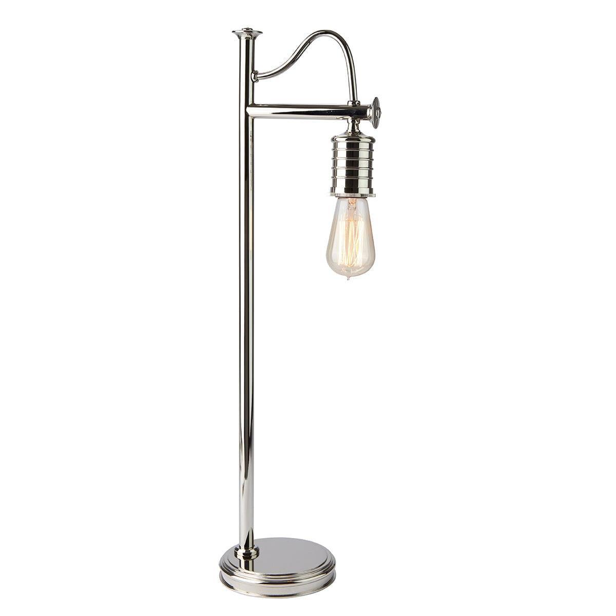 Elstead Lighting 1 Light Polished Nickel Table Lamp - Modern Bedside Nightstand Lamp for Living Room, Bedroom & Office Decor
