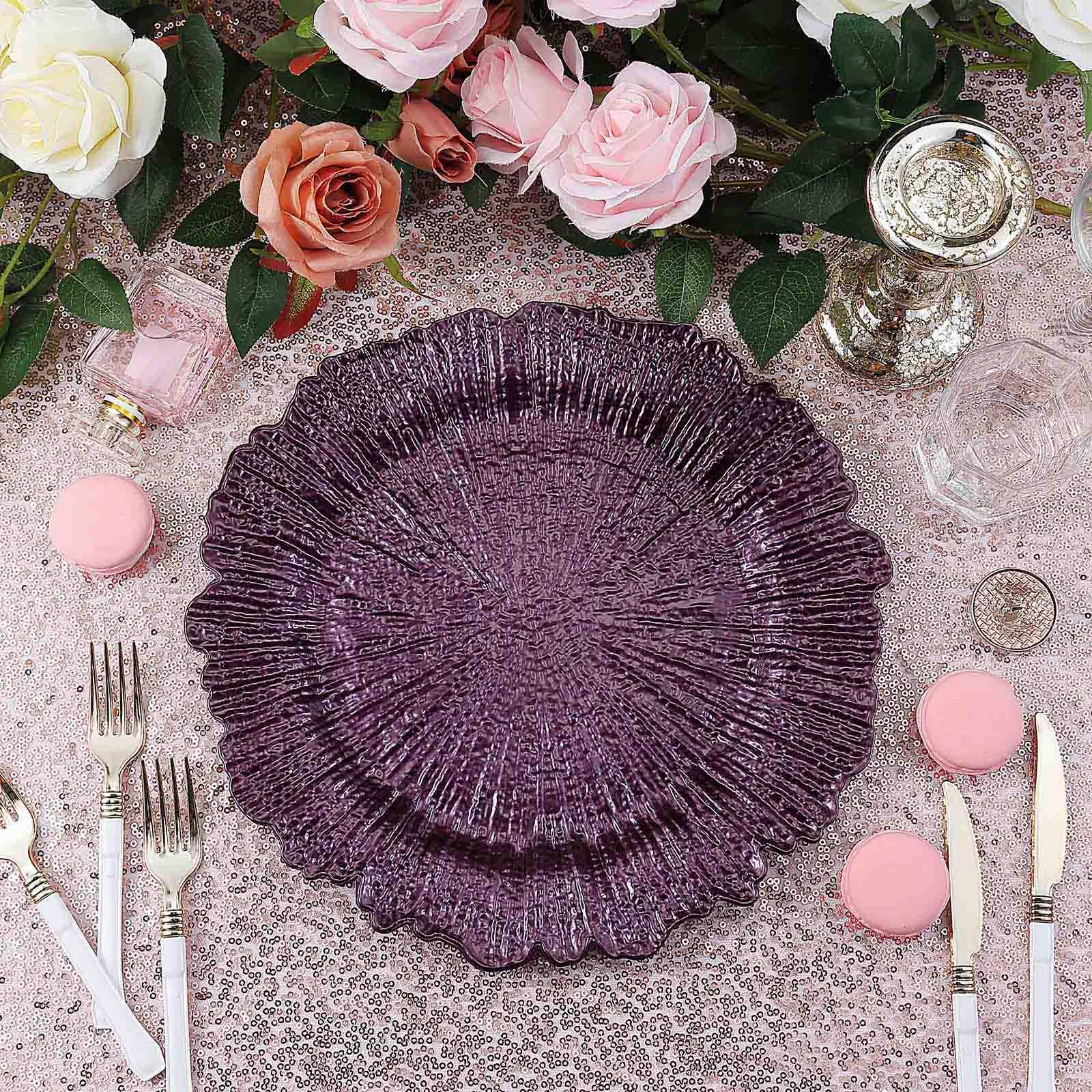 Tiger Chef Purple Reef Charger Plates - 12