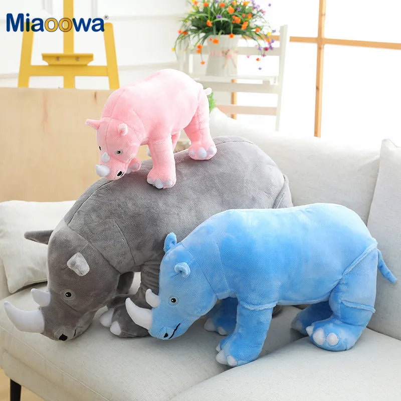 40/60/80cm Giant Plush Rhinoceros Stuffed Animal - Soft Lifelike Zoo Toy Pillow for Kids, Baby Cushion & Nursery Decor - Perfect Gift for Girls Birthday, Baby Shower & Room Decoration - Great for Cuddling, Playtime & Nursery Theming