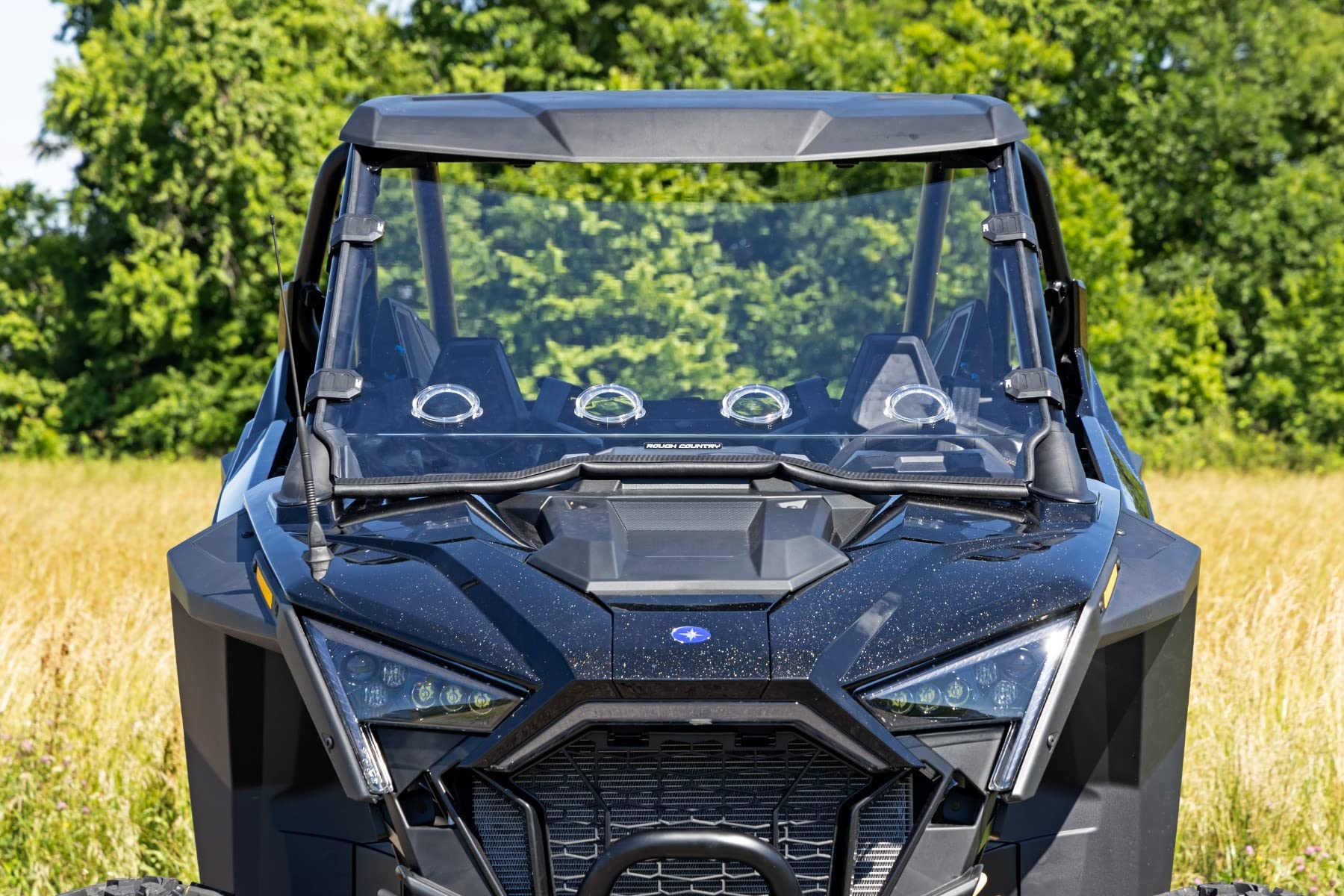 Rough Country Full Vented Windshield for Polaris RZR PRO XP 4-Seater UTV - Model 98202010 | Durable Polycarbonate Protection for Off-Road Adventures & Trail Riding