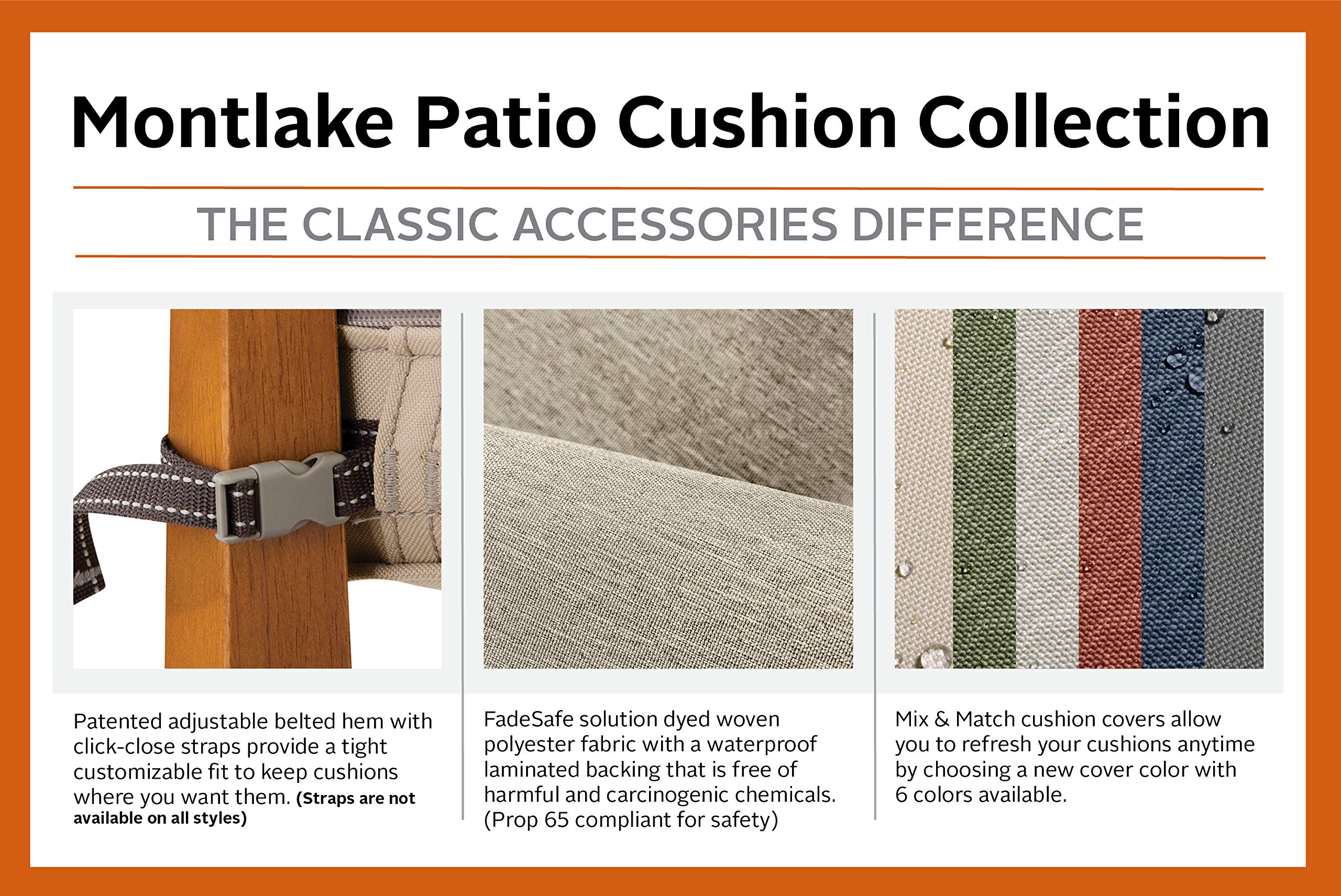 Montlake Water-Resistant Patio Cushion 21x22
