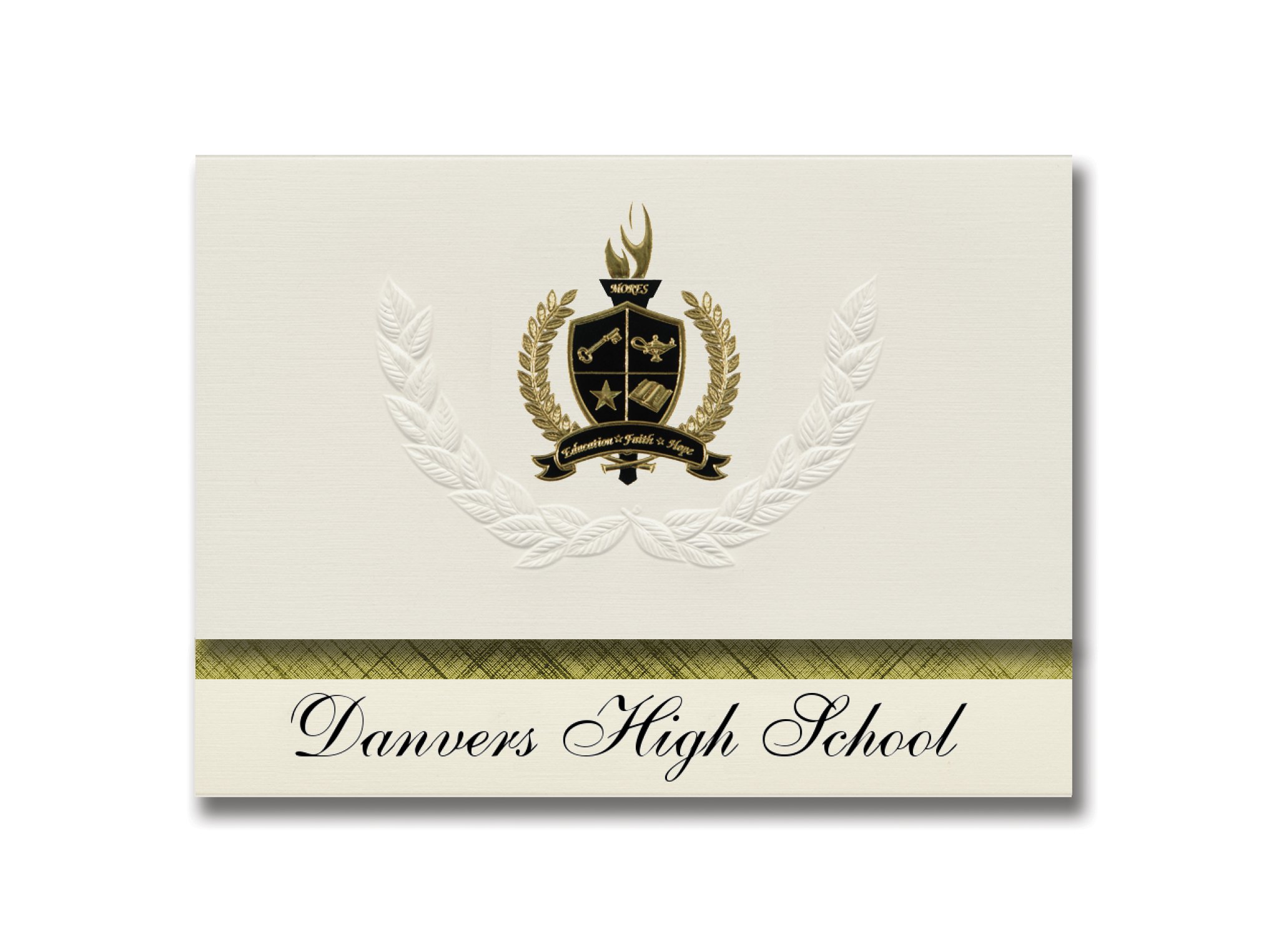 Danvers High School Graduation Announcements - Premium Presidential Style with Gold & Black Metallic Foil Seal (Pack of 25) | Perfect for MA Graduates, Commencement Invitations & Memorable Keepsakes