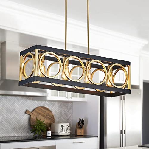 Gold Chandelier-rectangle 4 Light