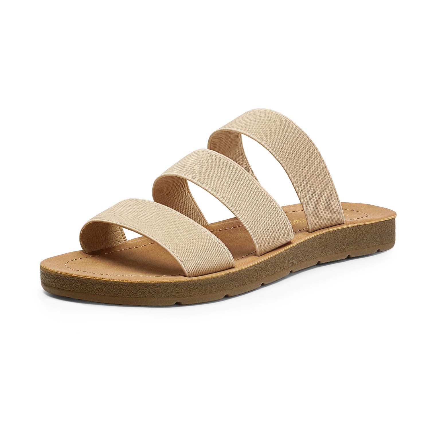 DREAM PAIRS Women's Comfortable Flat Slide Sandals - Open Toe Slip-On Summer Shoes for Beach, Pool, and Casual Outings