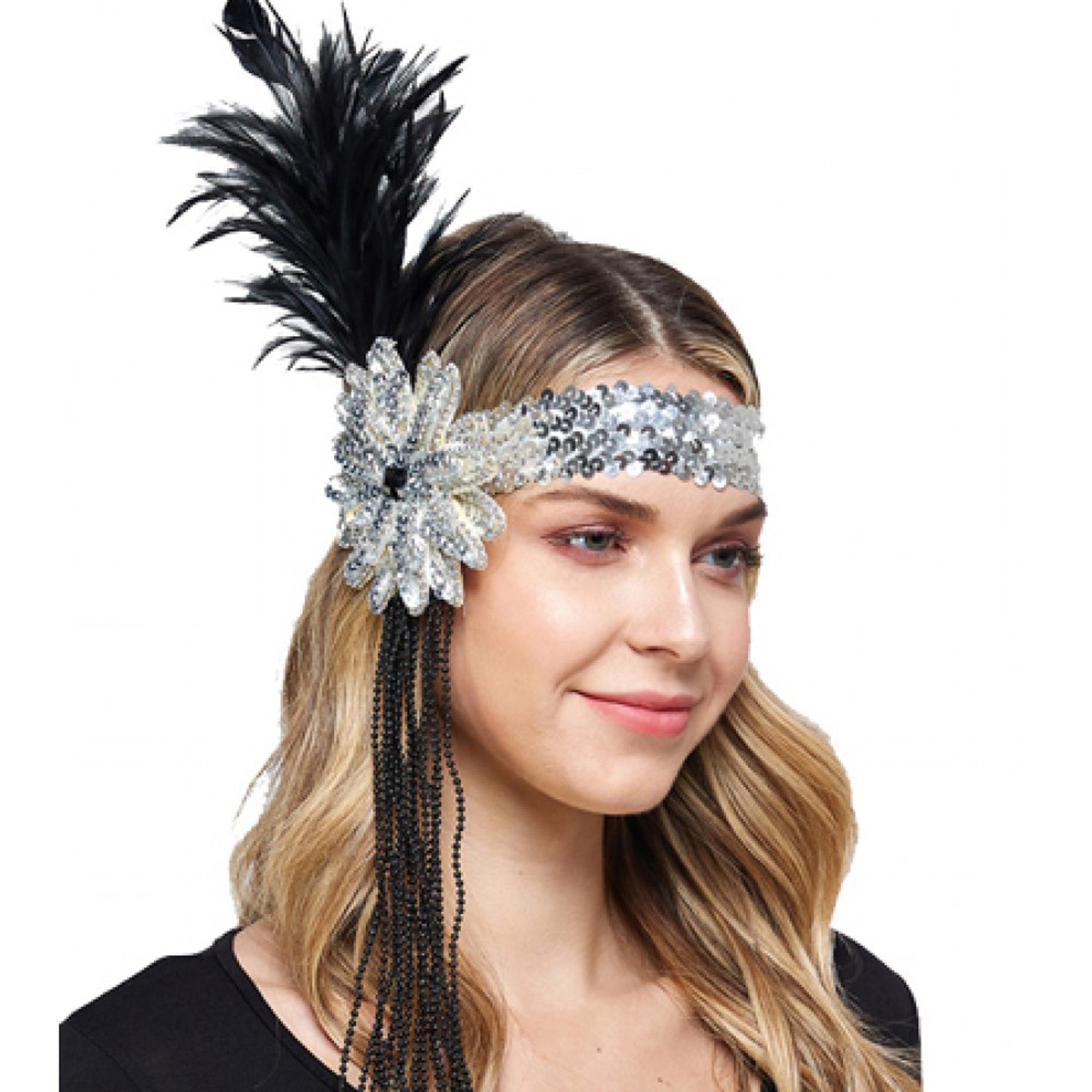 Vintage 1920s Flapper Headband with Sparkling Sequins - Perfect for Gatsby Parties, Roaring 20s Costumes & Jazz Age Themed Events
