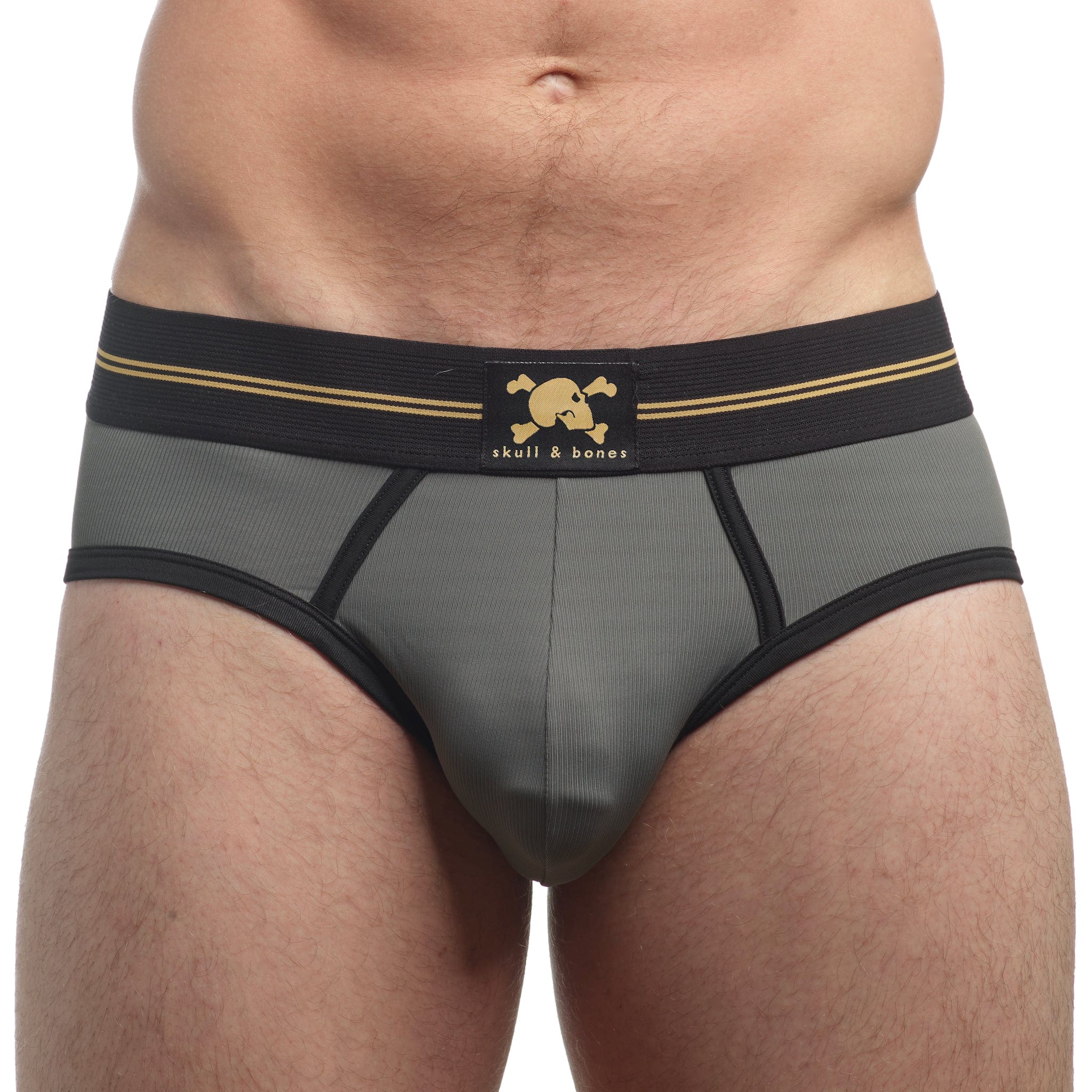 High-Performance Rib Briefs for Men - Soft & Breathable Grey Underwear - Perfect for Workouts, Running & Everyday Comfort