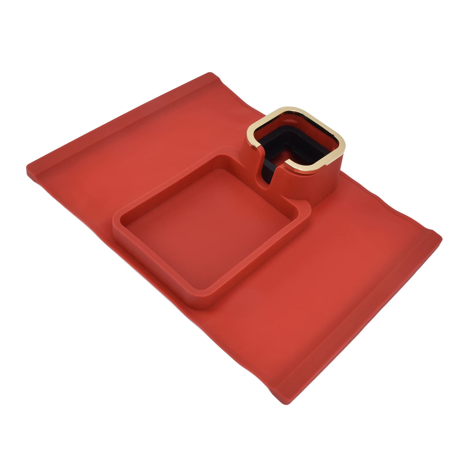 Universal Silicone Cup Holder Tray for Sofa Arm - Non-Slip, Durable & Stable Drink Holder for Living Room, Bedroom, Office (Upgraded Red) - Perfect for Coffee, Tea, Snacks While Watching TV or Working