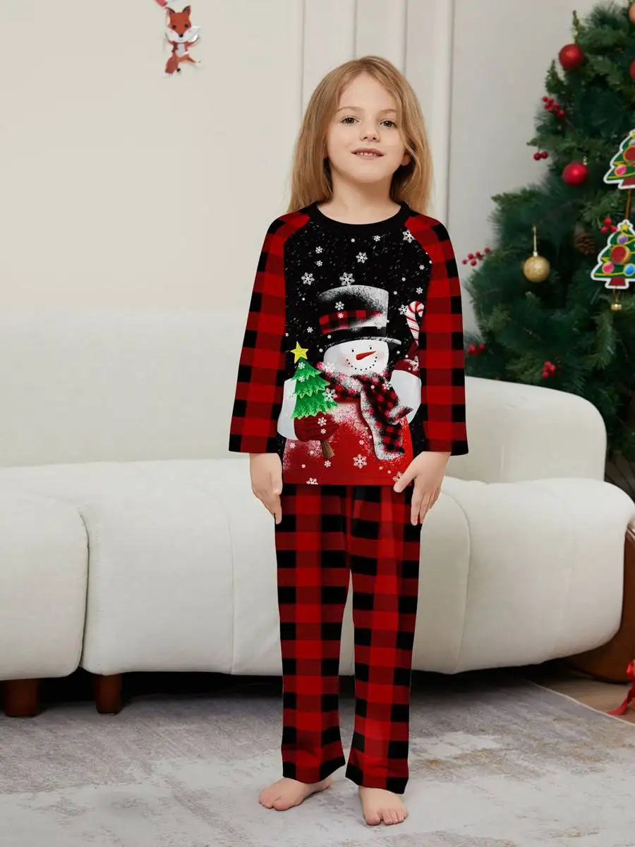 Snowman Christmas Matching Family Pajamas Set - Cozy Holiday PJS for Family Photos & Festive Gatherings