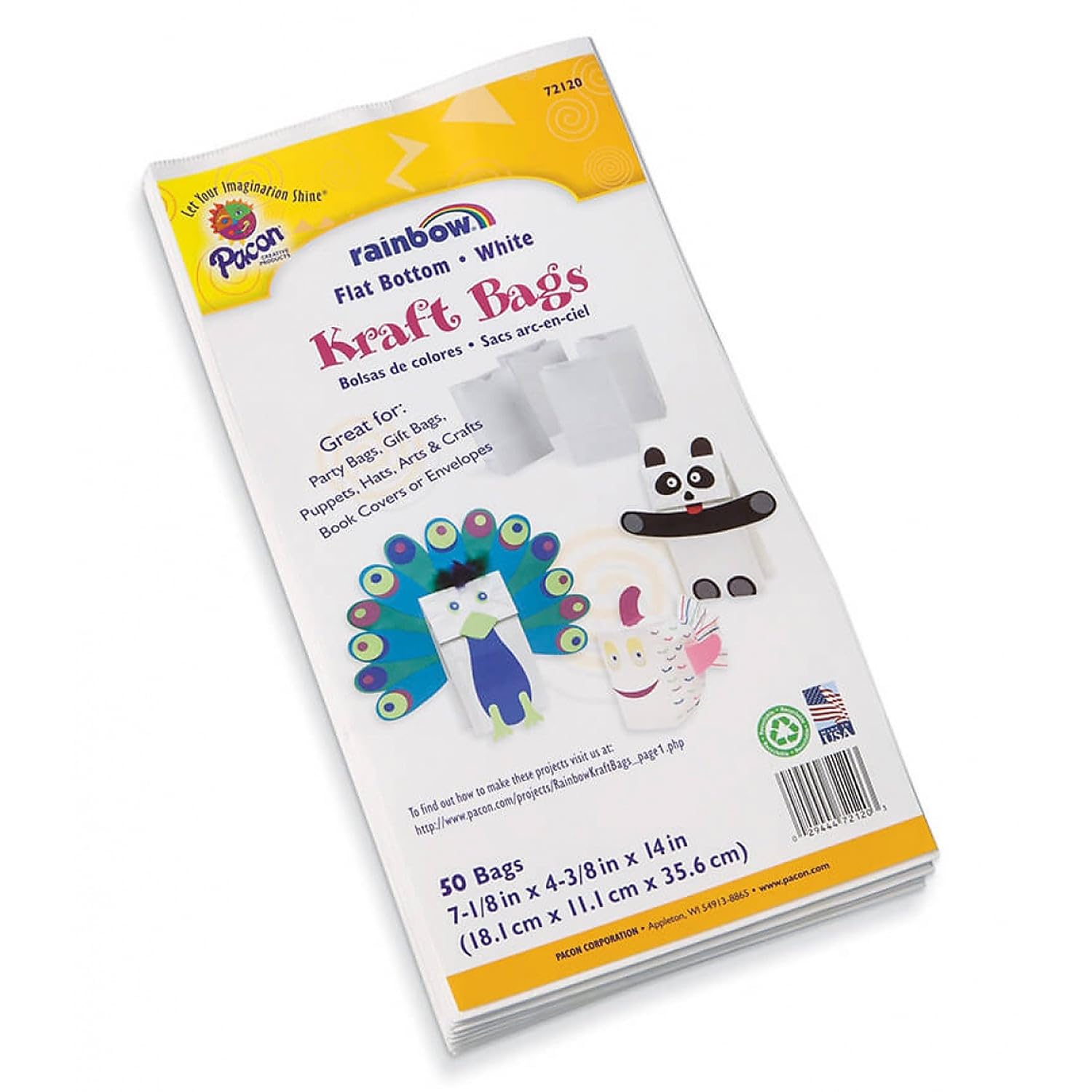 Creativity Street Kraft Paper Bags White 7-1/8