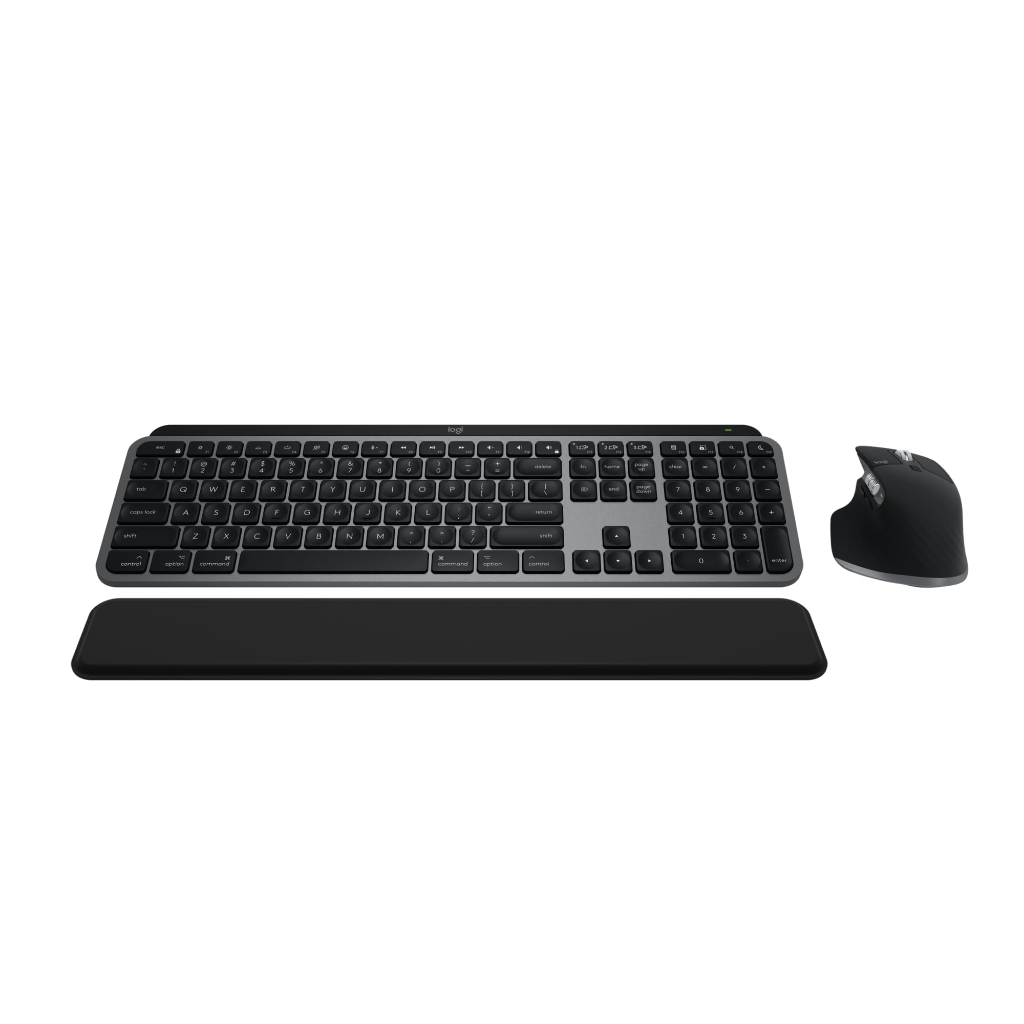 Logitech MX Keys S Combo for Mac - Wireless Keyboard & Mouse Set with Backlit Keys, Palm Rest & Fast Scroll Mouse | Bluetooth & USB-C Connectivity | Compatible with MacBook Pro, MacBook Air, iMac & iPad (Space Gray) | Perfect for Home Office, Remote Work & Creative Professionals