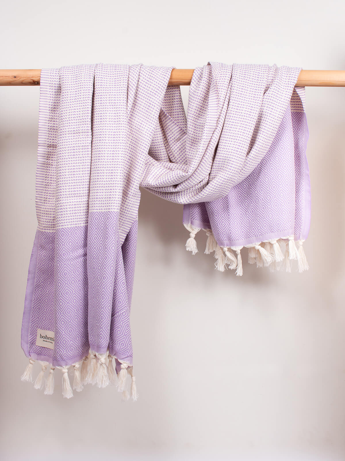 Nordic Dot Hammam Towel - Soft & Absorbent Turkish Bath Towel in Lilac - Perfect for Spa, Beach & Yoga
