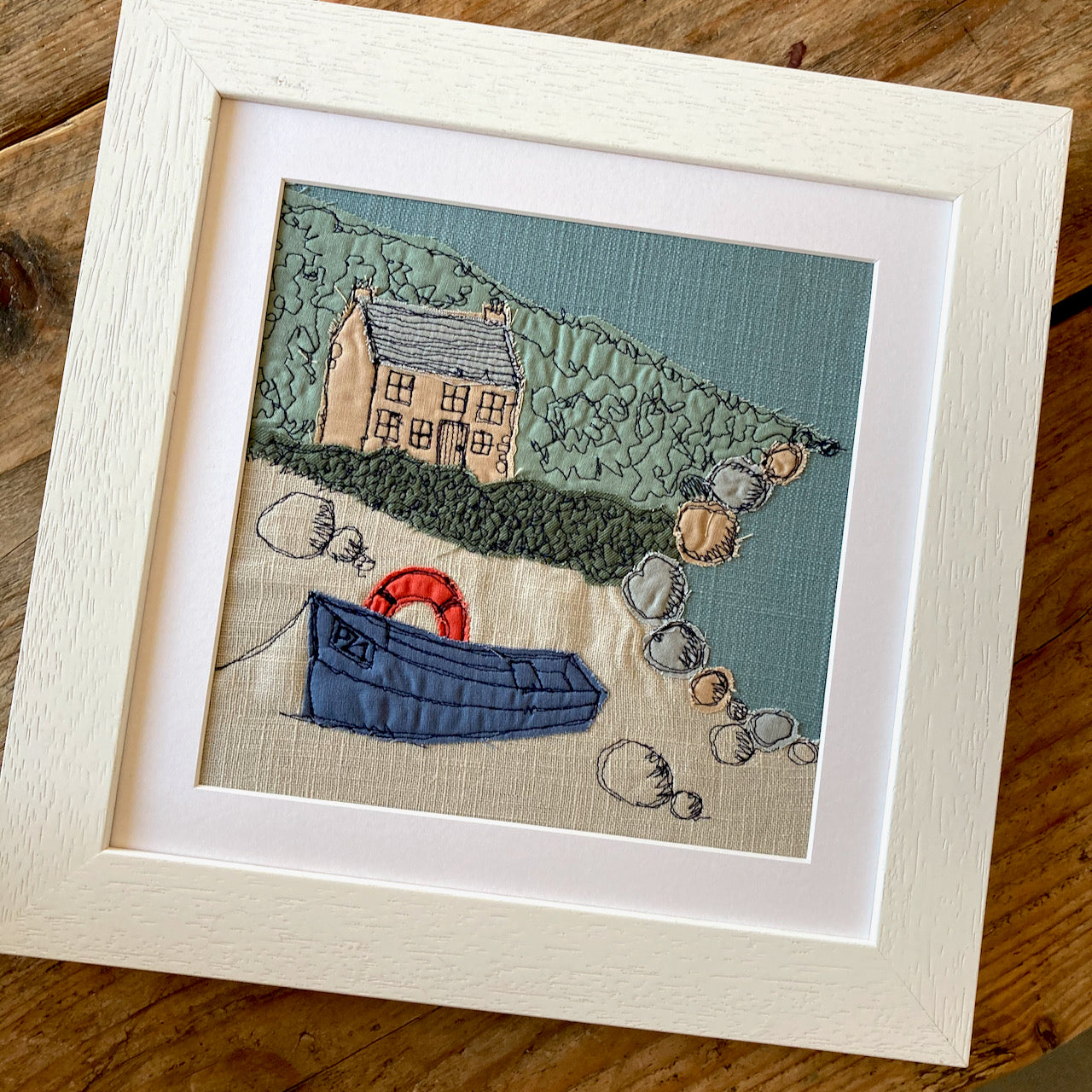 Handmade Freehand Embroidery Kit - Cornish Cottages Design for DIY Needlework Projects | Perfect for Home Decor, Wall Art & Thoughtful Gifts