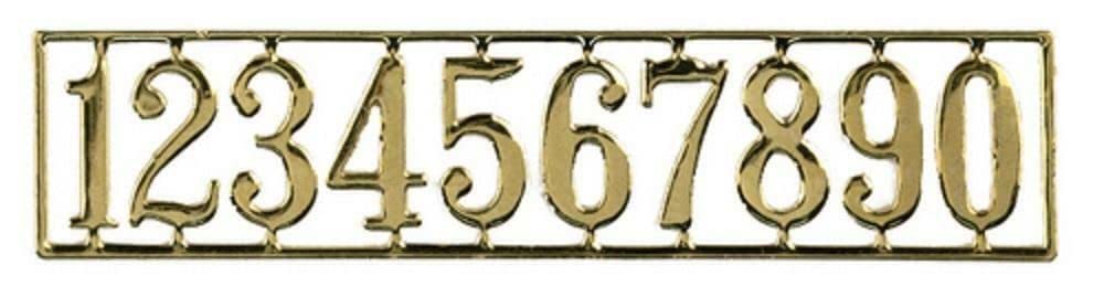 Miniature Brass House Numbers for Dollhouse - 1:12 Scale DIY Miniature Accessories - Perfect for Dollhouse Decor, Miniature Crafts, and DIY Model Scenes