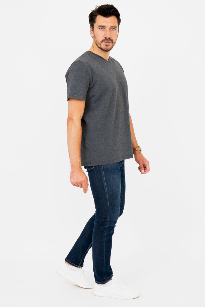 Adam Men's Short Sleeve Bamboo Shirt - Breathable & Comfortable Graphite Casual Top for Summer, Office & Outdoor Activities