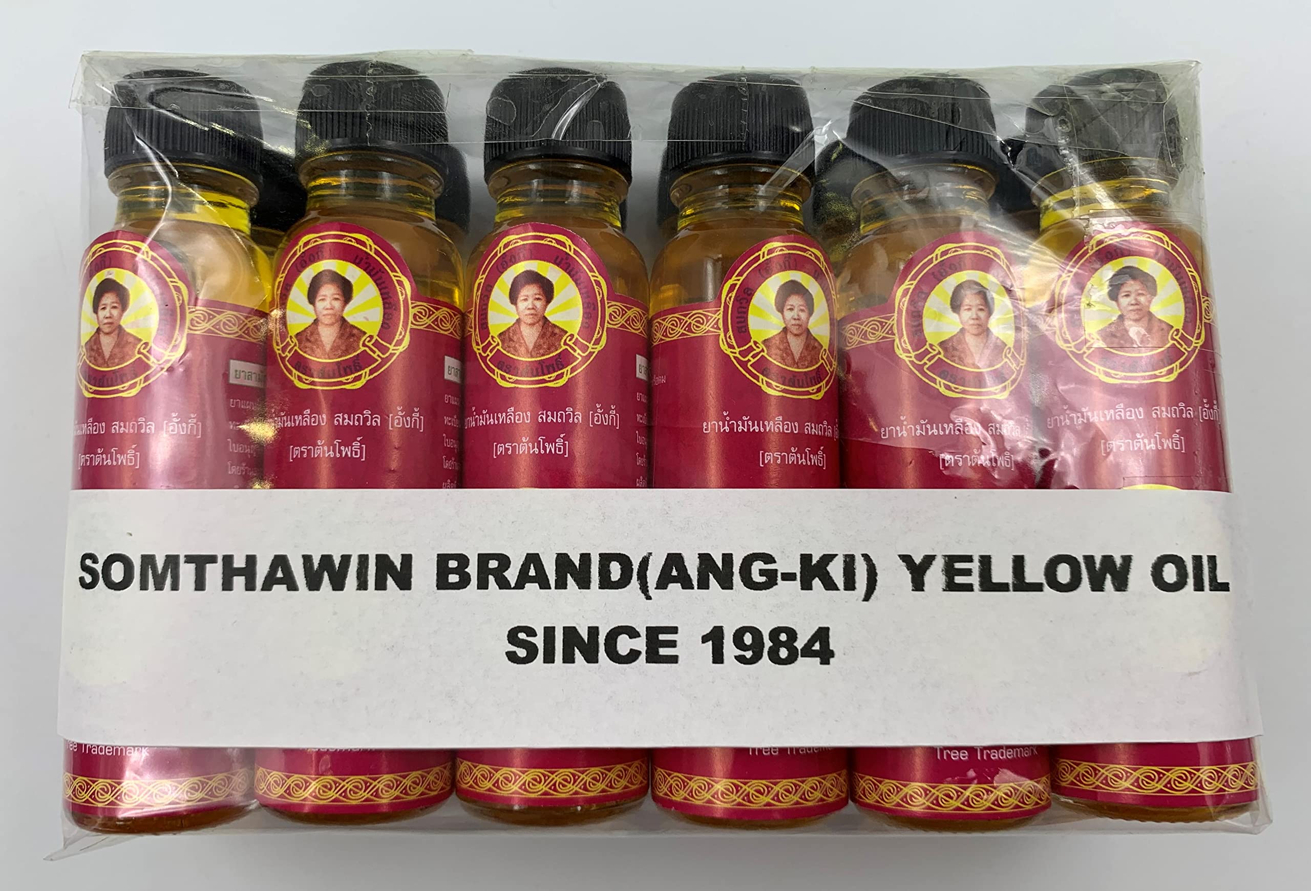 12x Angki Somthawin Hotel Spa Natural Thai Aroma Herb Yellow Oil 24cc - Wholesale Bulk Essential Oil for Massage, Relaxation & Aromatherapy | Made in Thailand | Perfect for Spas, Hotels & Home Wellness