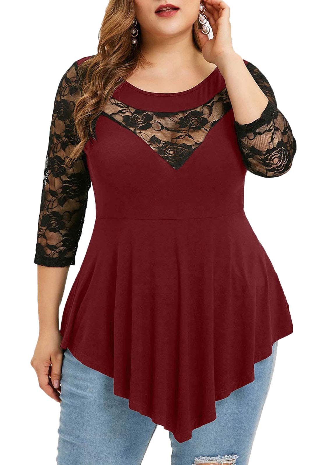 Nihsatin Women's Plus Size Gothic Corset Top - Lace Up Ribbed Casual T-Shirt for Women | Perfect for Halloween, Cosplay & Gothic Fashion Outfits